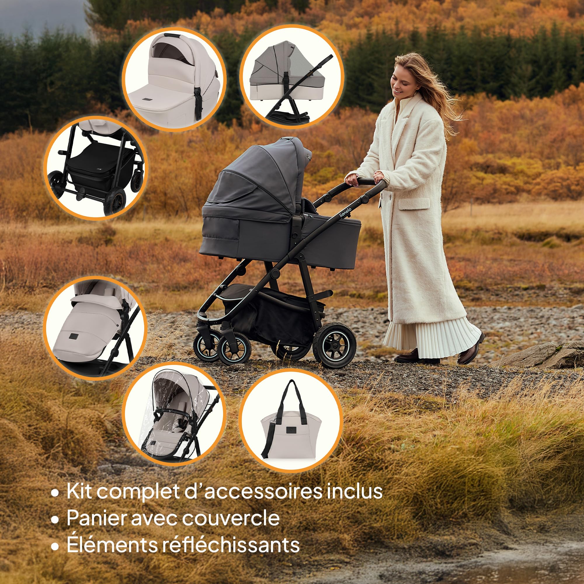 lionelo-amber-plus-poussette-2-en-1-beige-22-kg-nacelle-xxl image 8