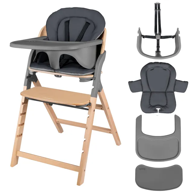 lionelo-megan-chaise-haute-bois-gris-volutive-110-kg image 1