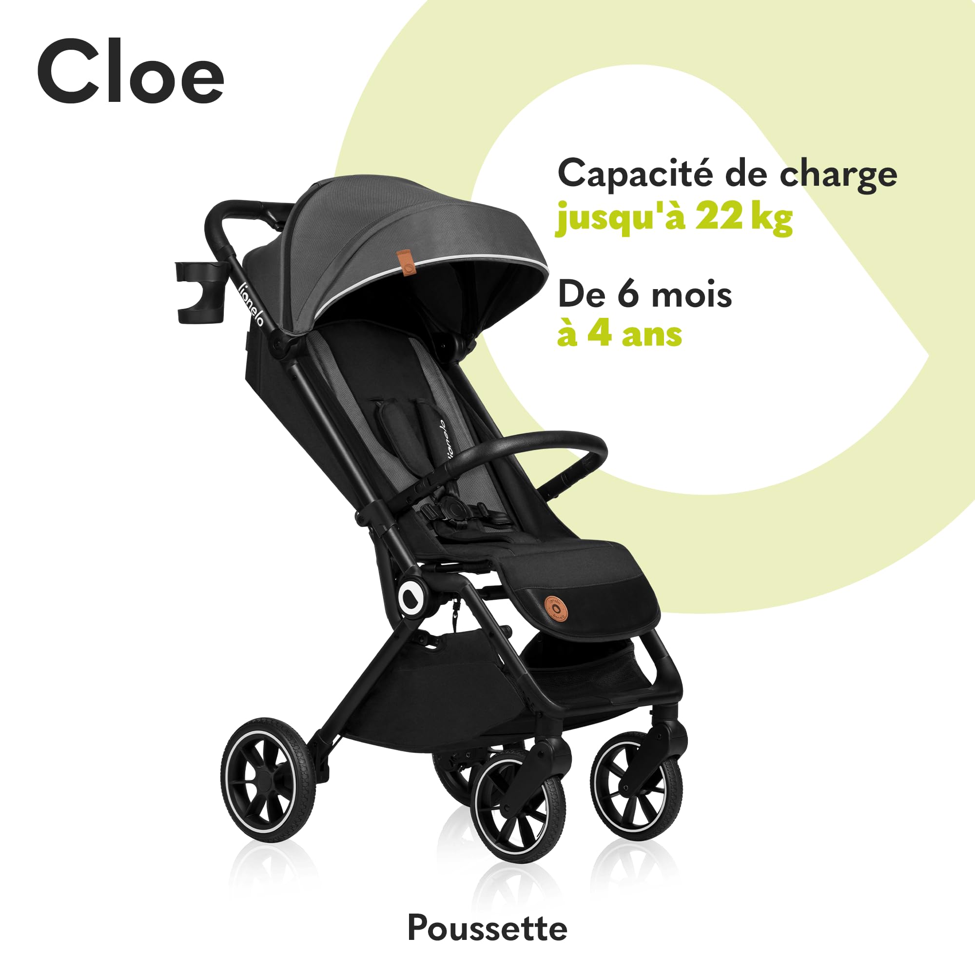 lionelo-cloe-poussette-pliable-gris-jusqu-22-kg image 2
