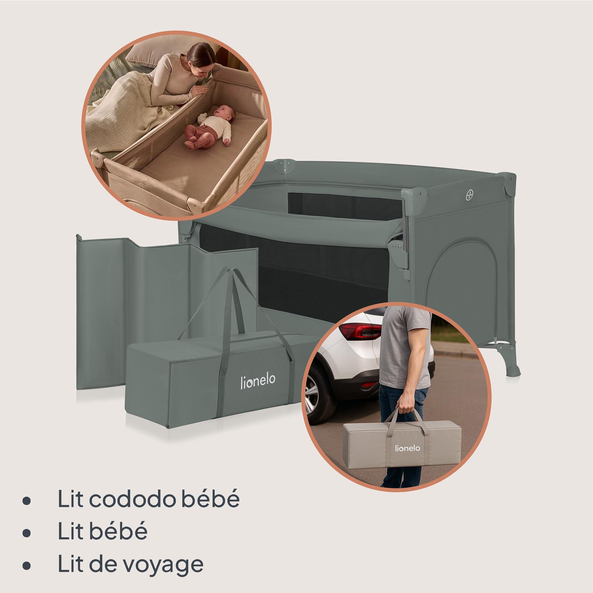 lionelo-ellen-lit-voyage-cododo-vert-3en1-2-hauteurs image 3