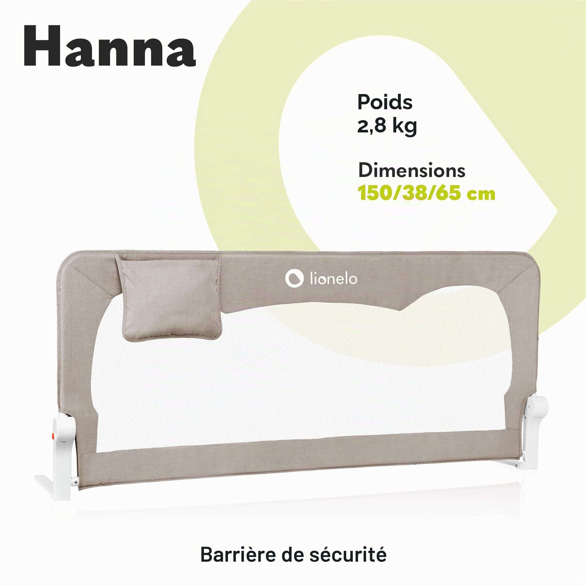 lionelo-hanna-barri-re-de-lit-beige-clair-66-cm-pliable image 2