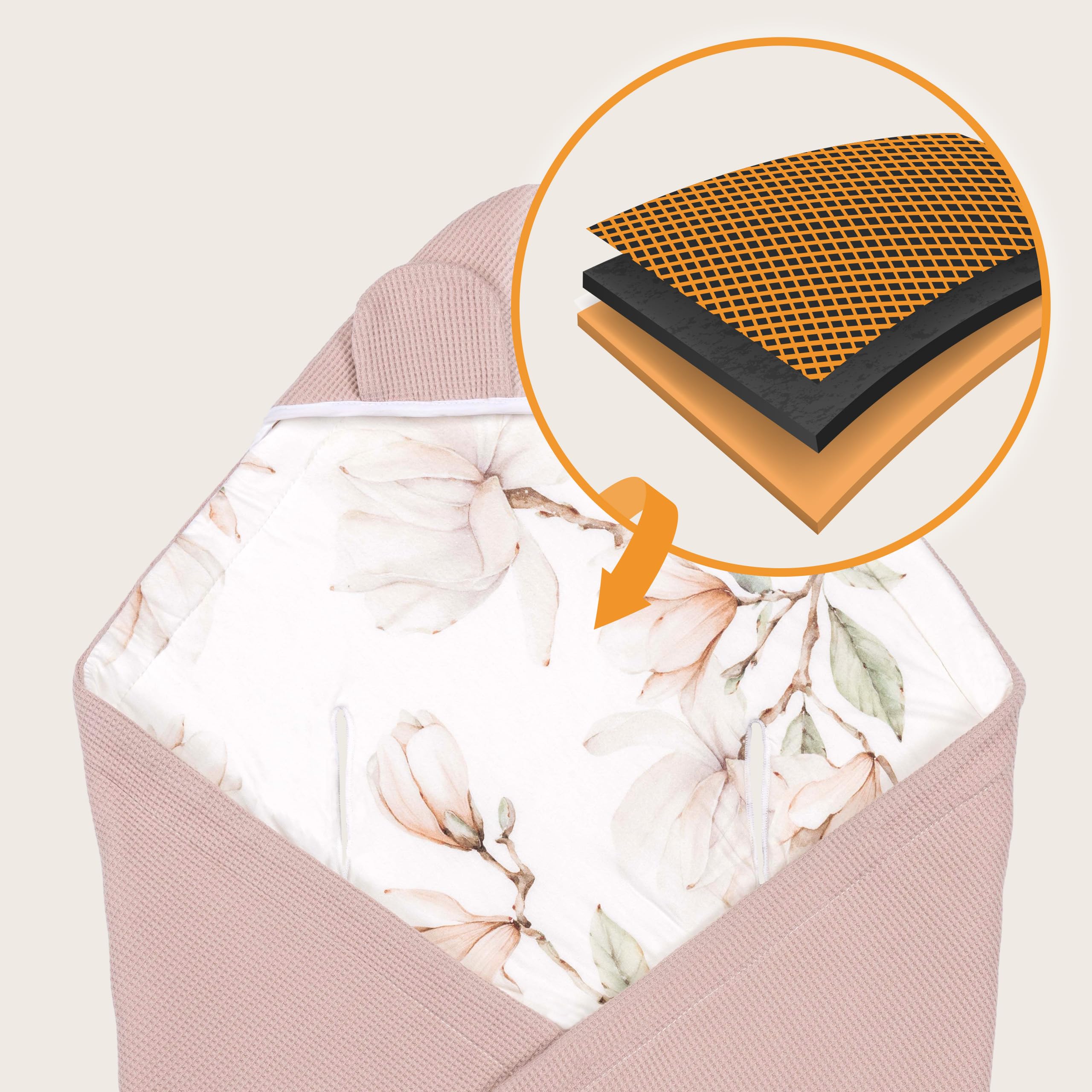 lionelo-travel-swaddle-couverture-b-b-chaude-beige-90x90-coton image 2
