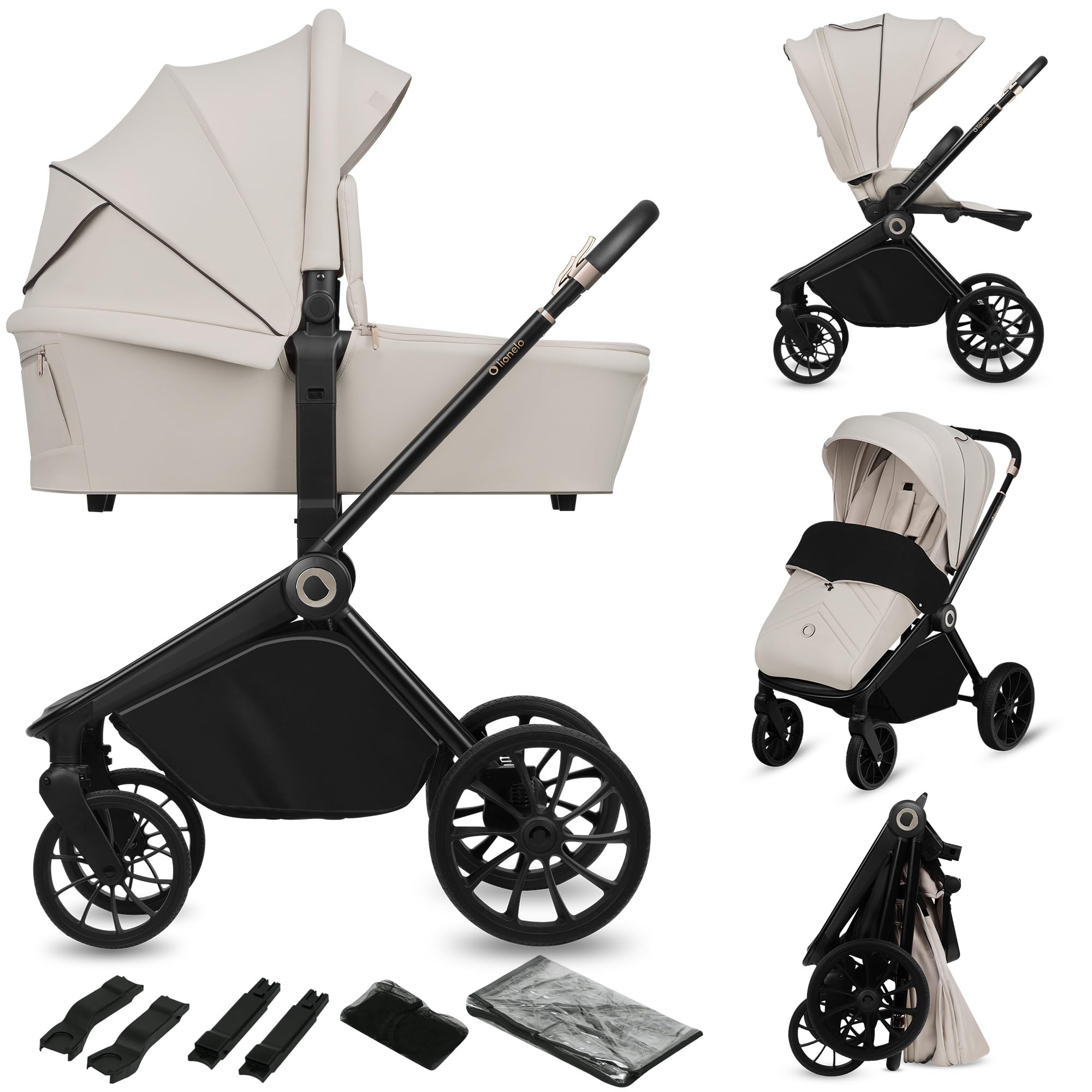 lionelo-mika-plus-2-en-1-poussette-nacelle-beige-22kg image 1