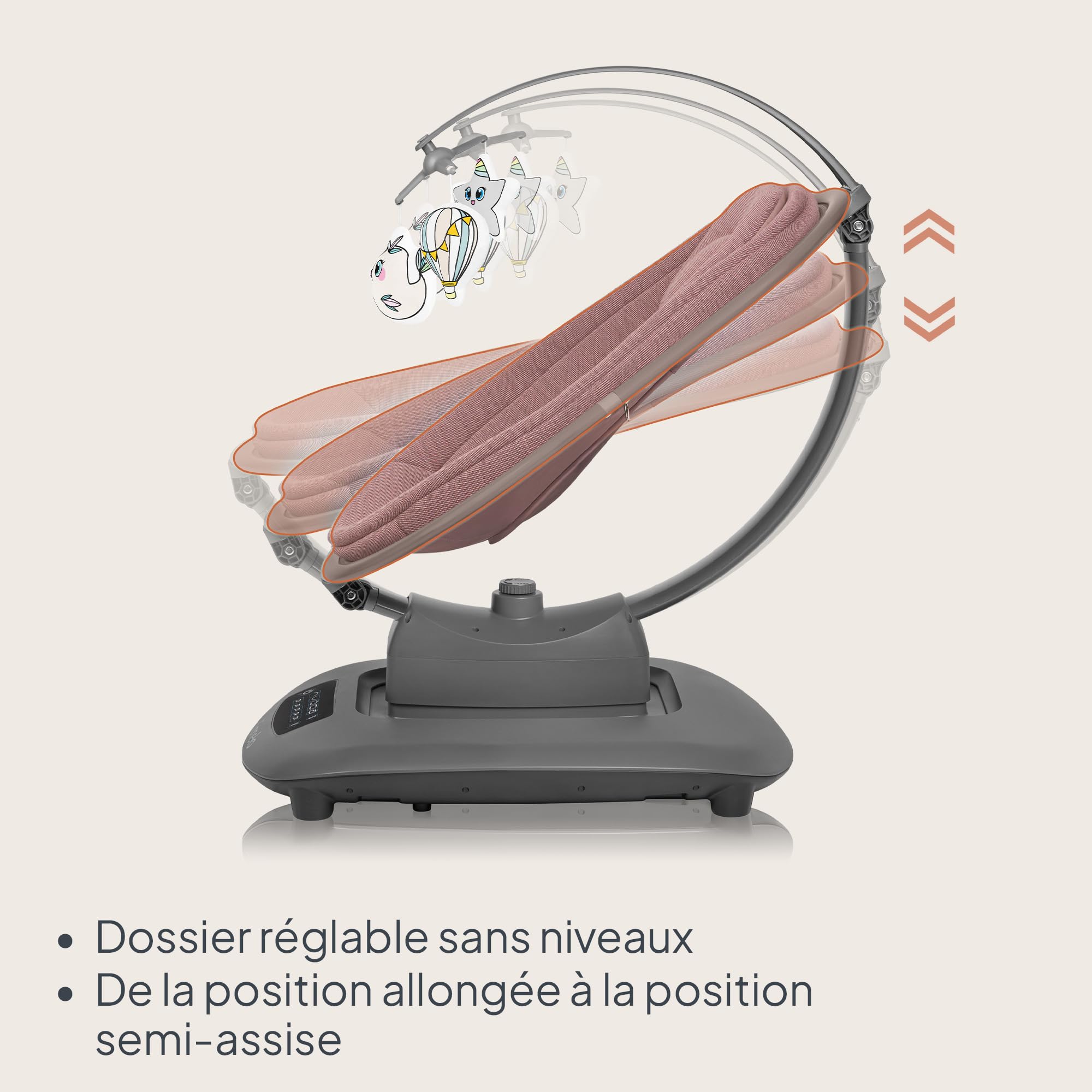 lionelo-blossom-transat-b-b-lectrique-rose-9-kg-bluetooth image 4