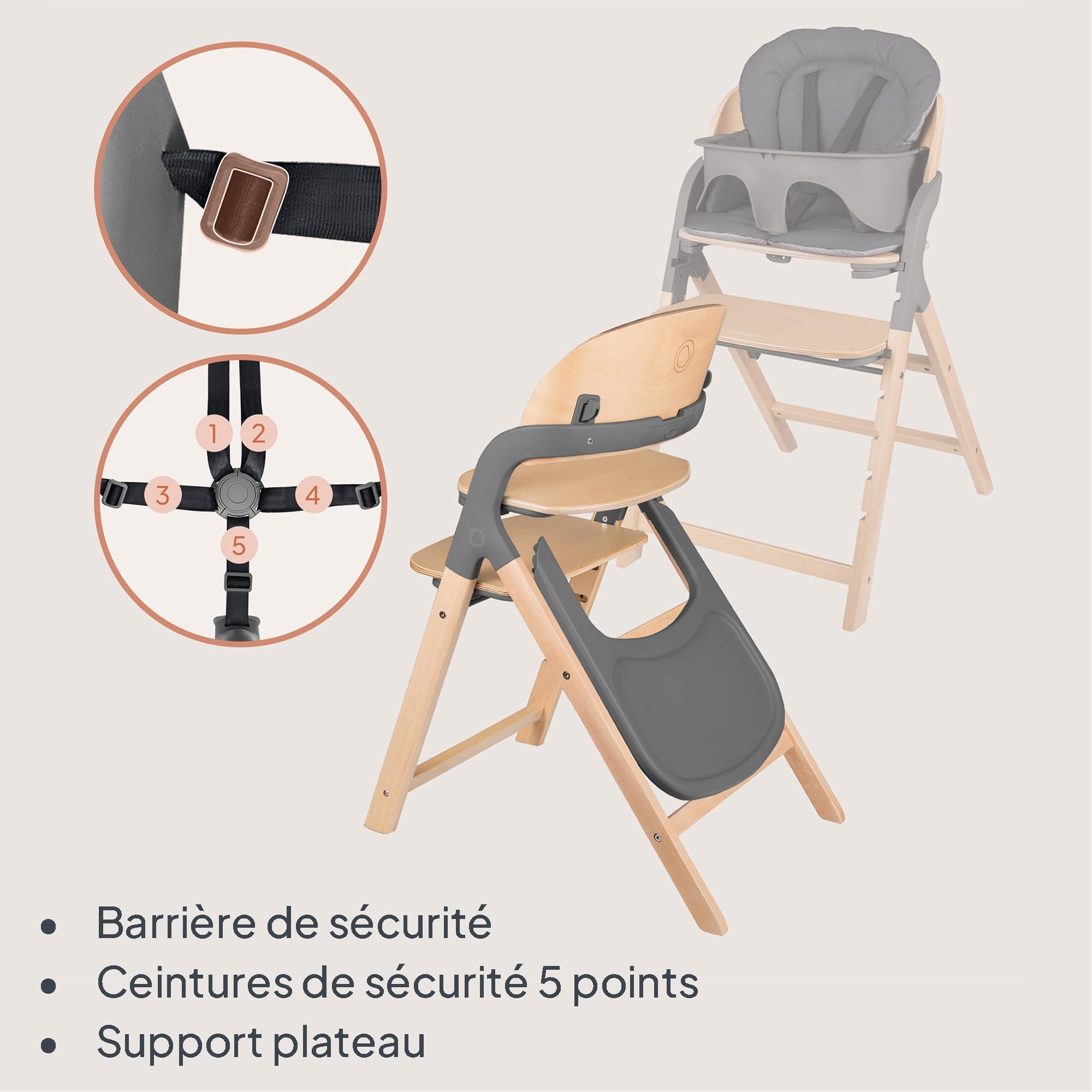 lionelo-megan-chaise-haute-bois-gris-volutive-110-kg image 6