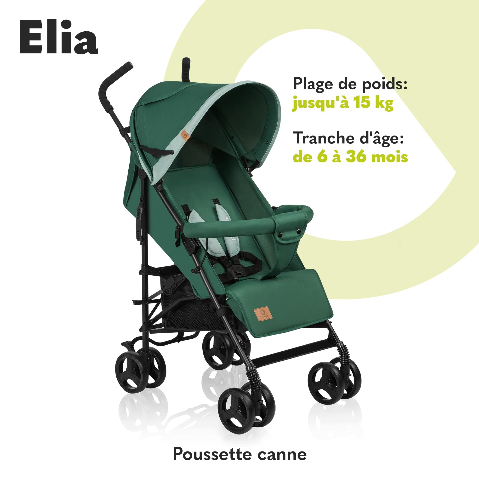 lionelo-elia-poussette-canne-vert-for-t-15-kg image 2