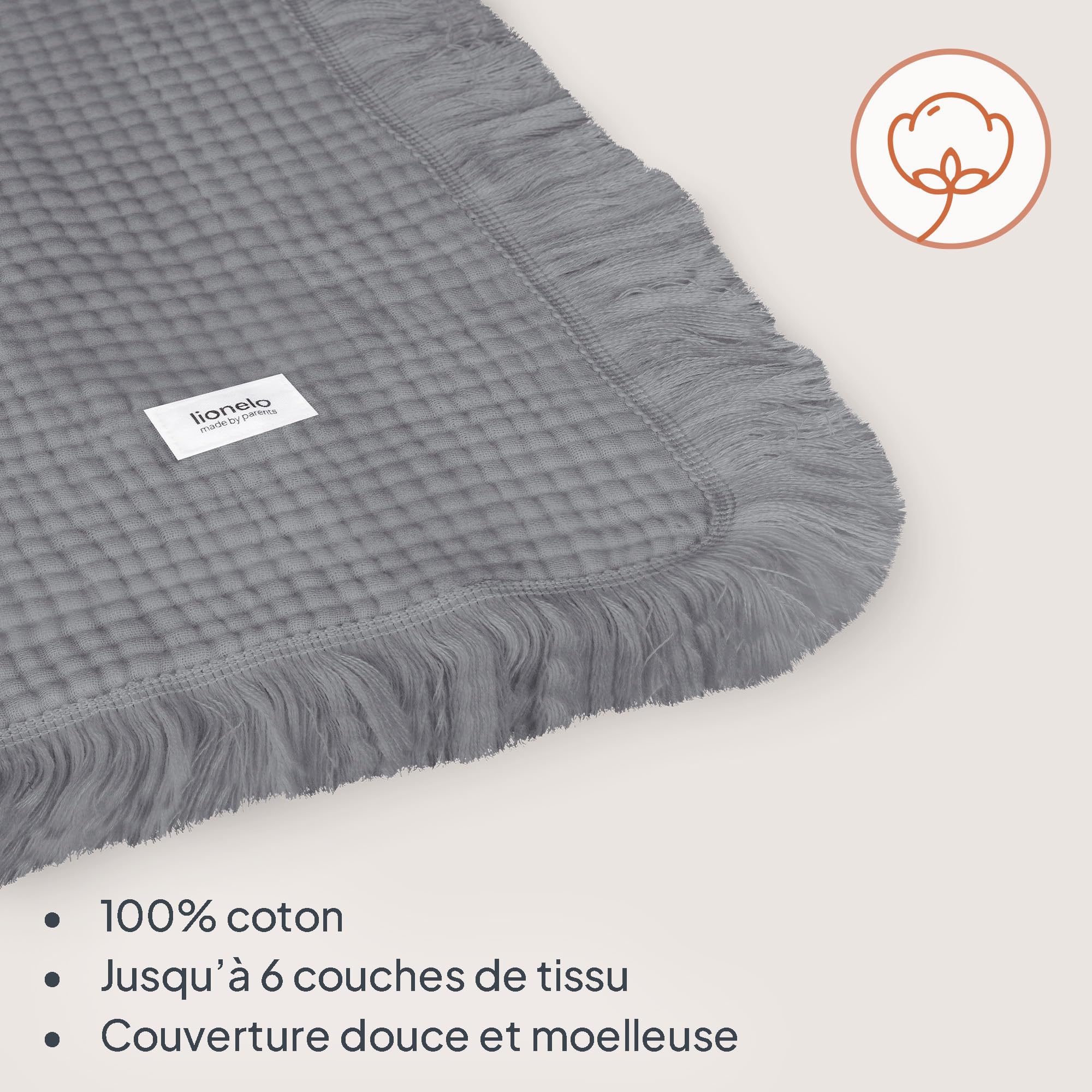 lionelo-couverture-b-b-mousseline-gris-100x70-cm-6-couches image 3