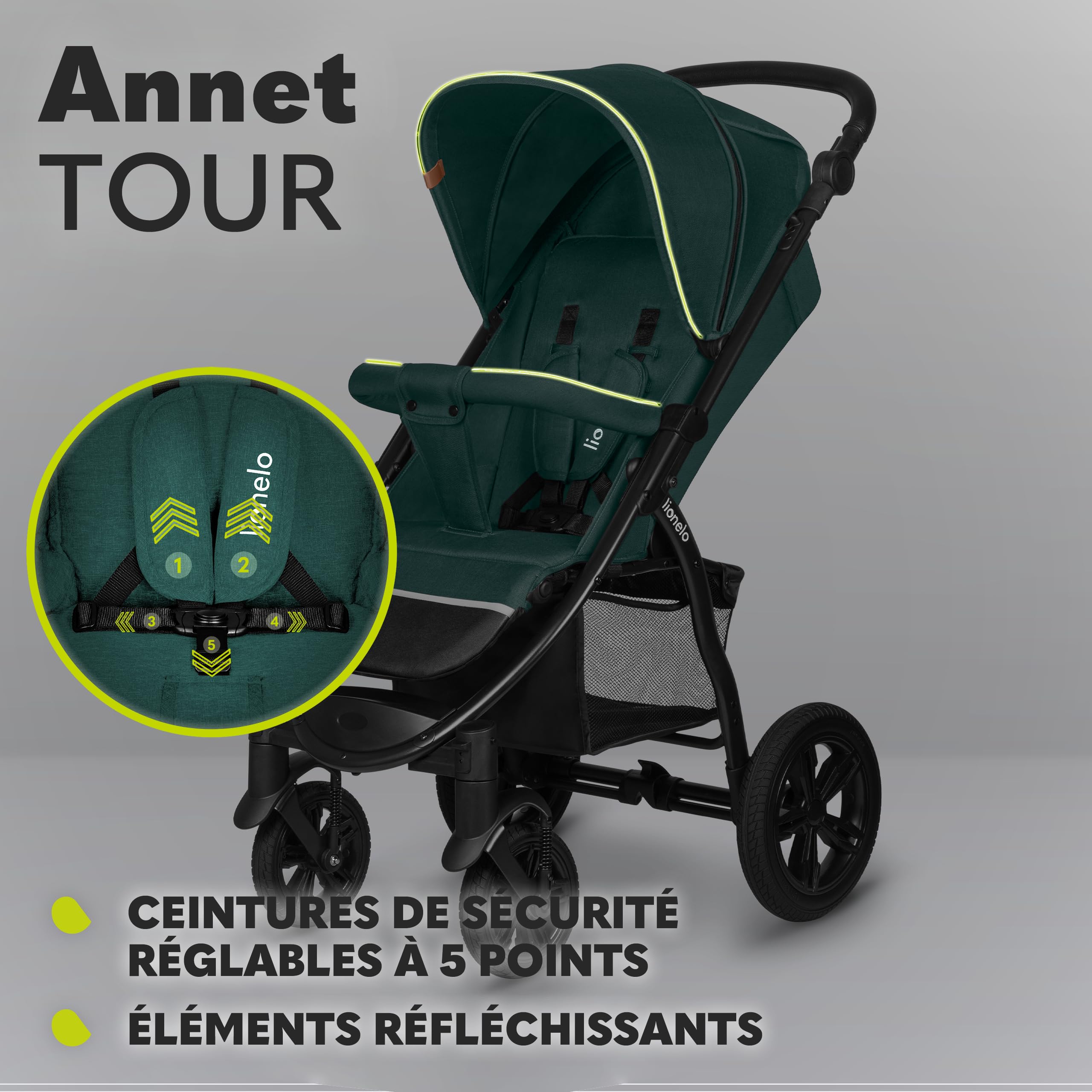lionelo-annet-tour-poussette-canne-vert-22-kg-allong-e image 6