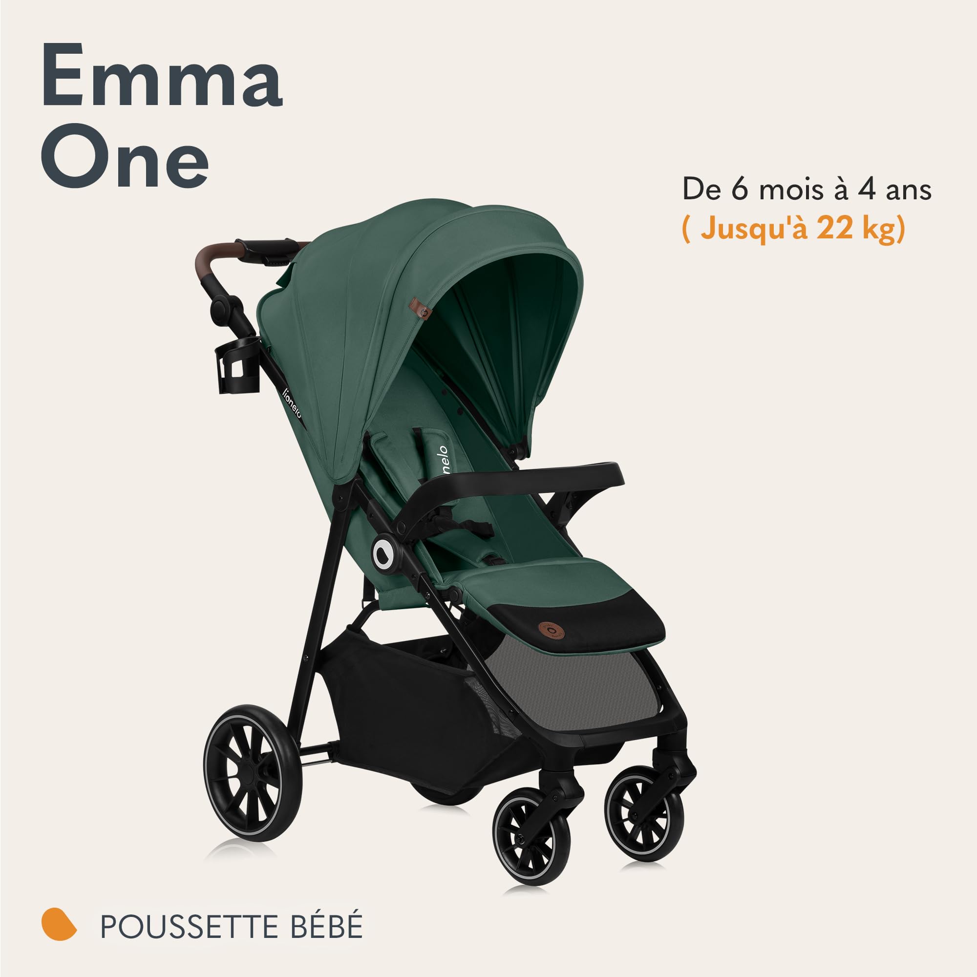 lionelo-emma-one-poussette-canne-green-pliage-une-main-upf50 image 2