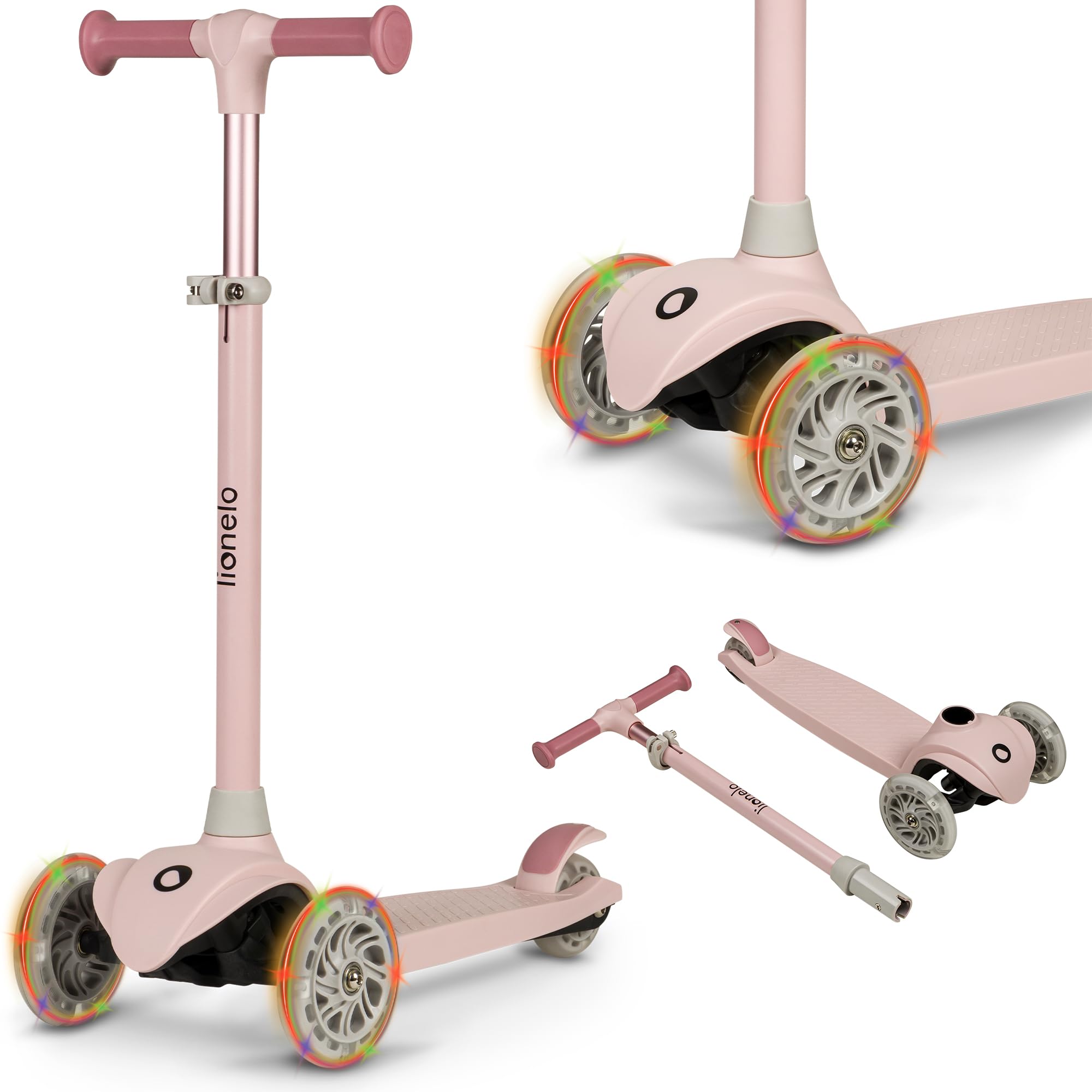 lionelo-jessy-trottinette-3-roues-enfant-pink-led-50-kg image 1