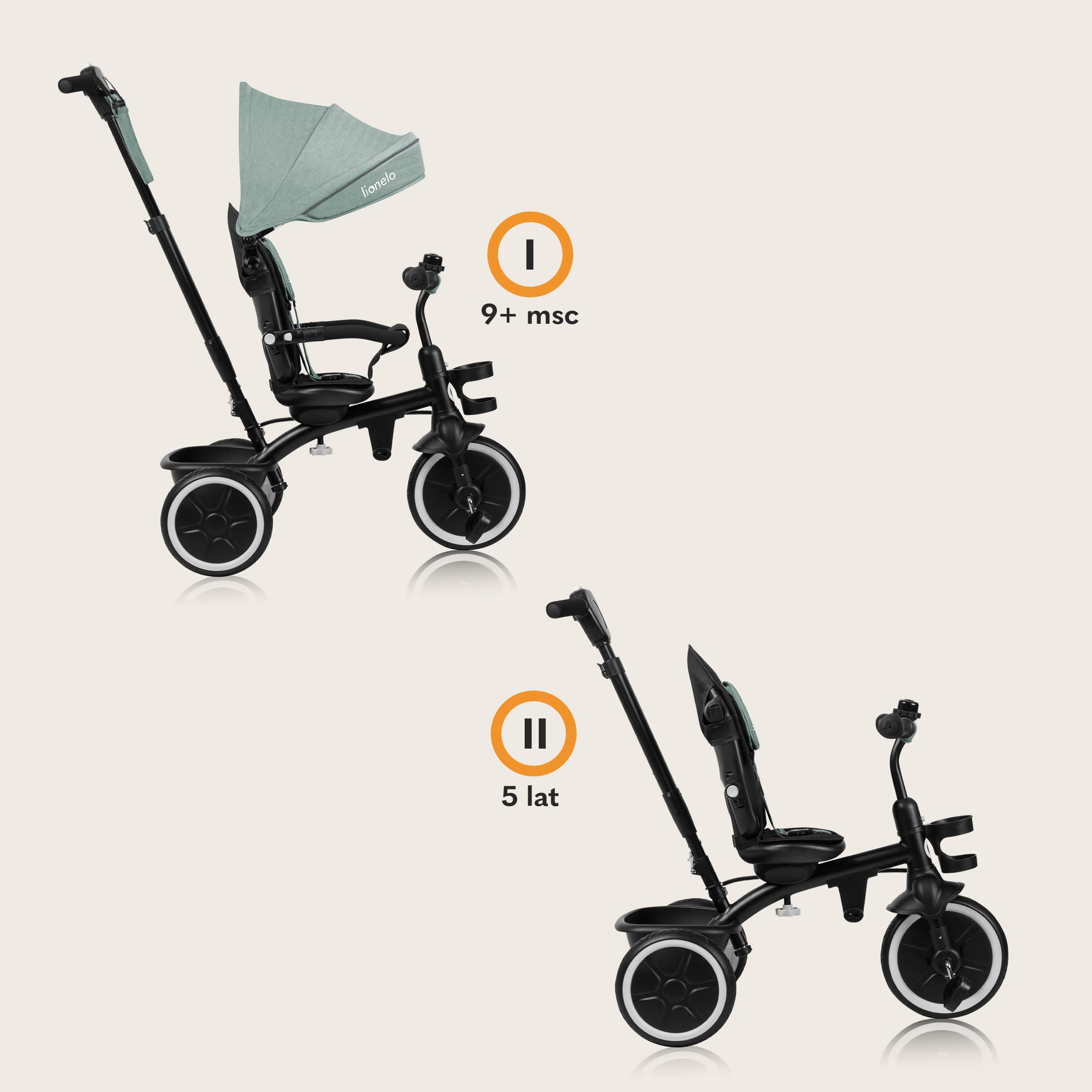 lionelo-berry-tricycle-volutif-vert-poussette-9-mois image 4