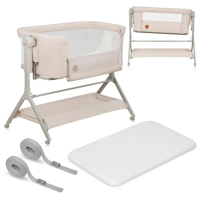 lionelo-leonie-plus-lit-cododo-beige-3-en-1-avec-matelas image 1