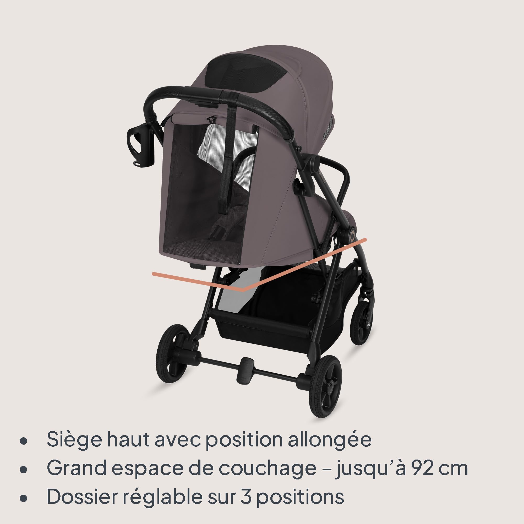 lionelo-tansi-poussette-canne-beige-taupe-22-kg-compacte image 3