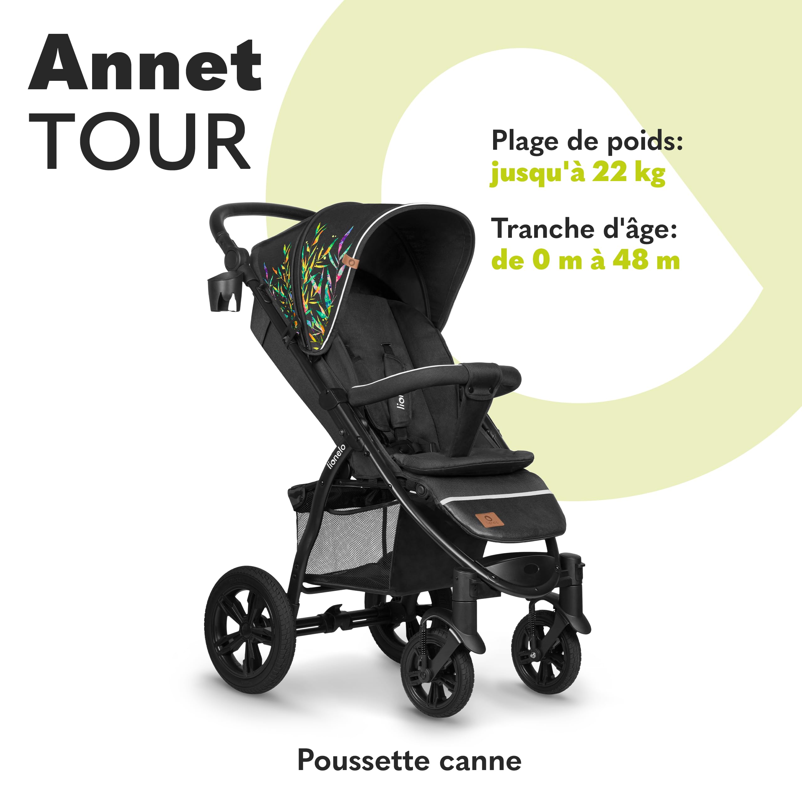 lionelo-annet-tour-poussette-canne-dreamin-position-allong-e-22-kg image 2