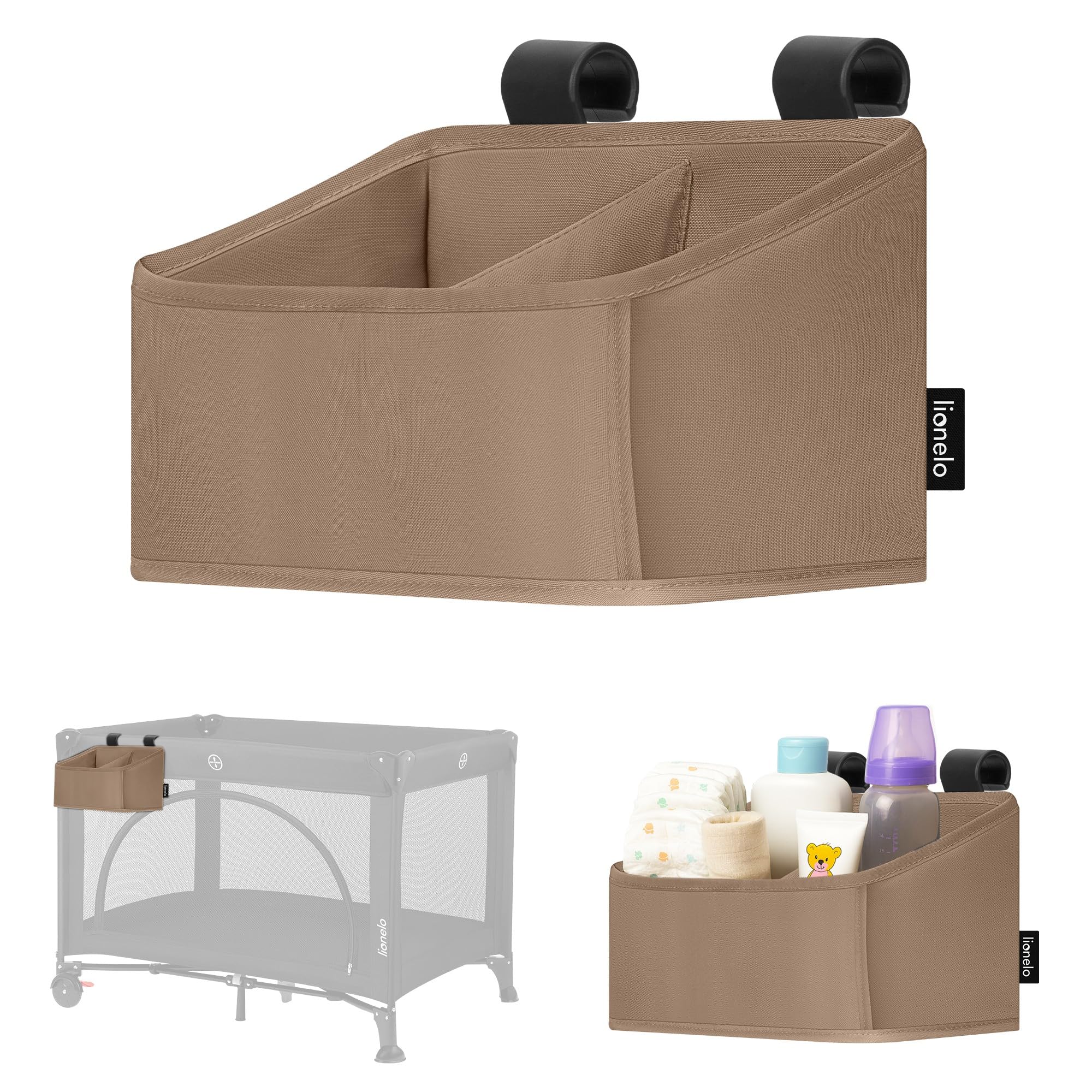 lionelo-sidepocket-organiseur-table-langer-beige-26x12x15-compact image 1