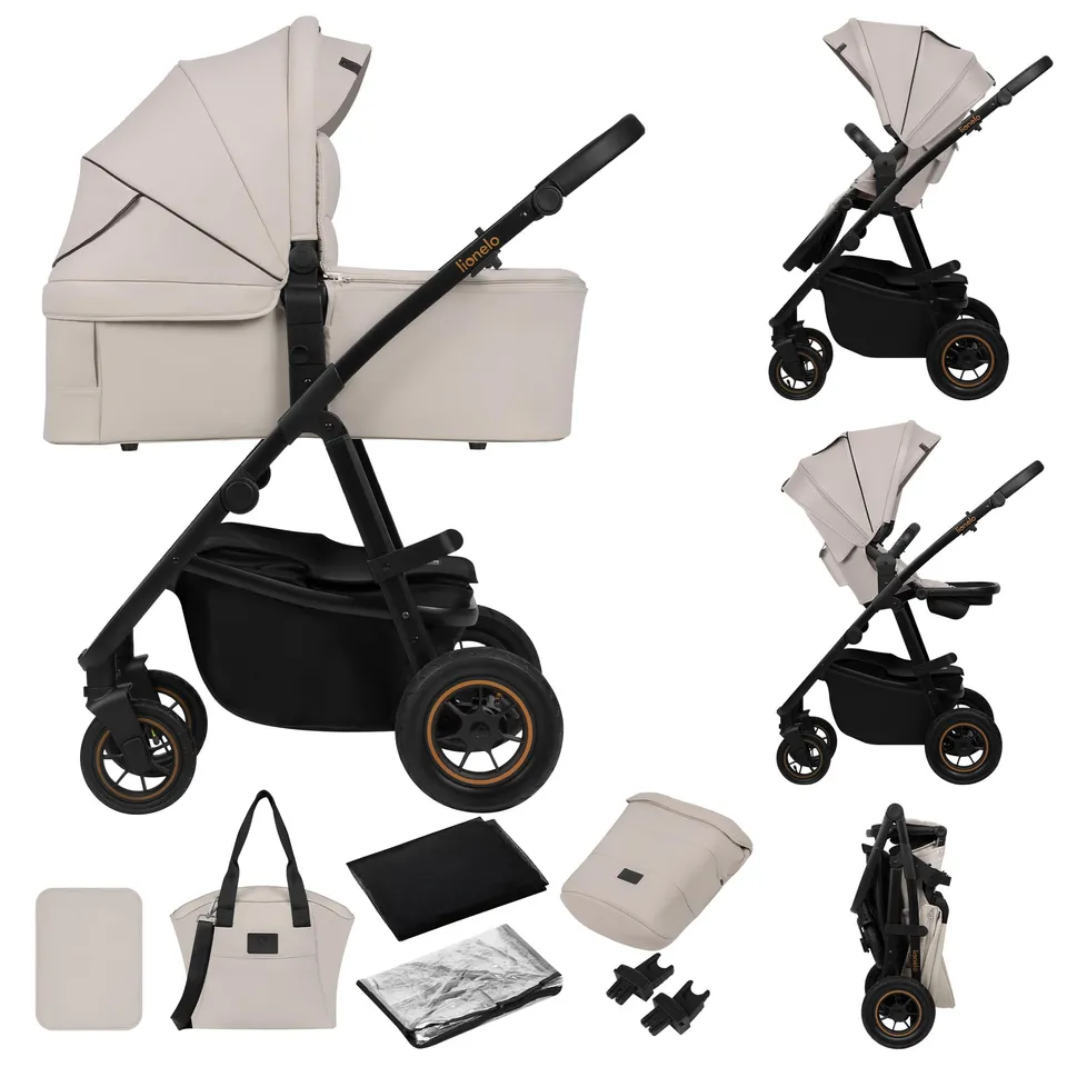 lionelo-amber-plus-poussette-2-en-1-beige-22-kg-nacelle-xxl image 1