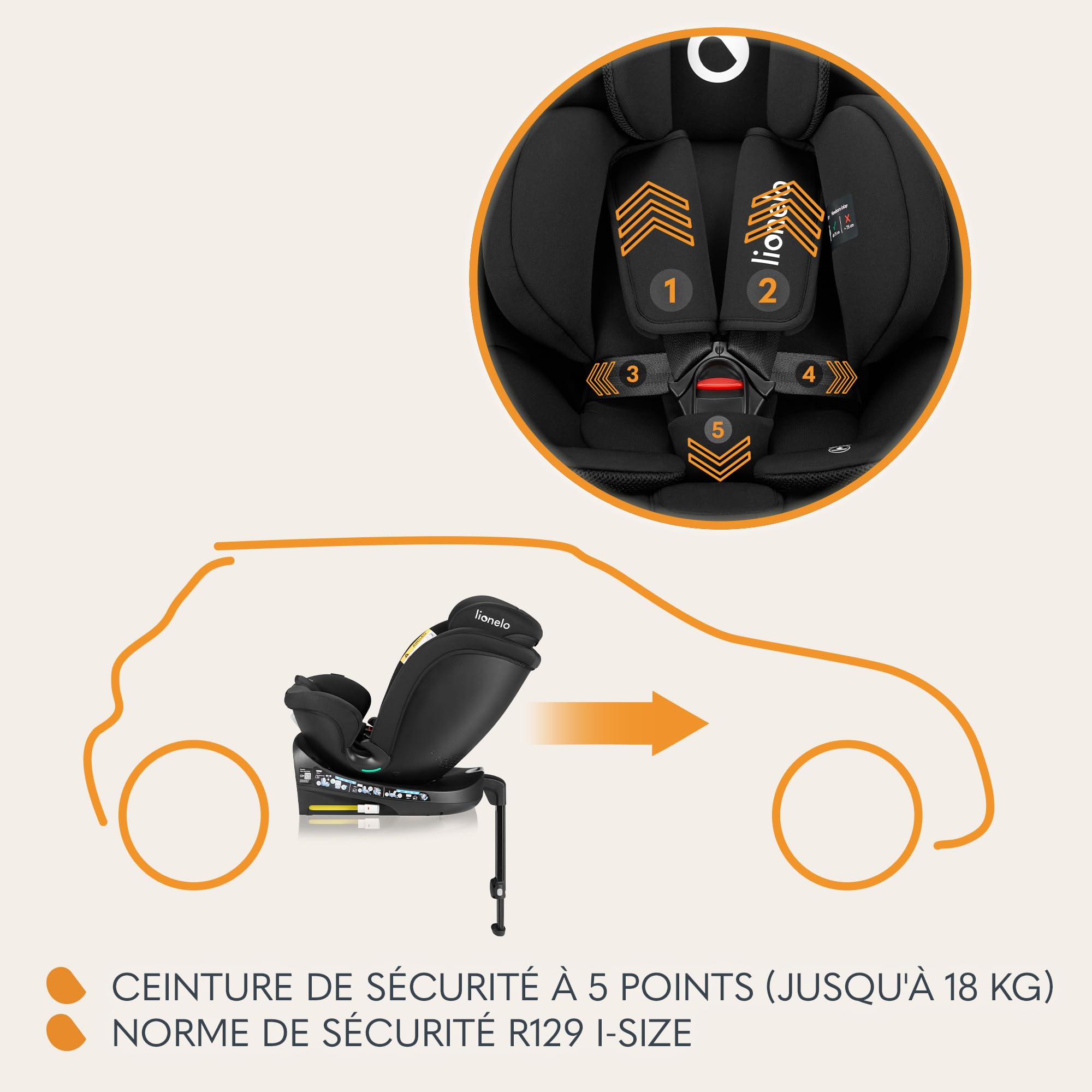 lionelo-navy-i-size-si-ge-auto-pivotant-onyx-40-150-cm image 3