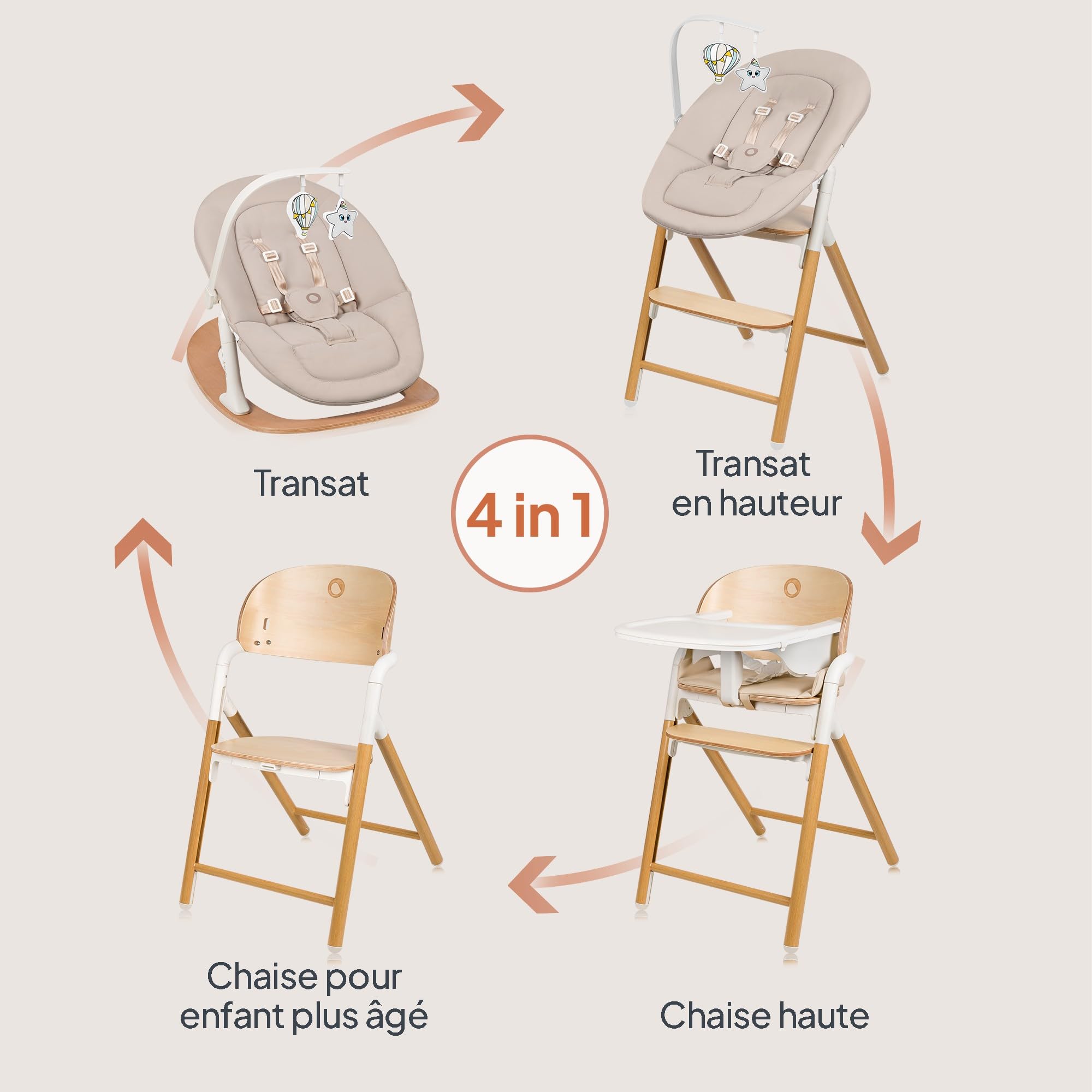 lionelo-celia-set-chaise-haute-b-b-bois-volutive-4-en-1 image 2