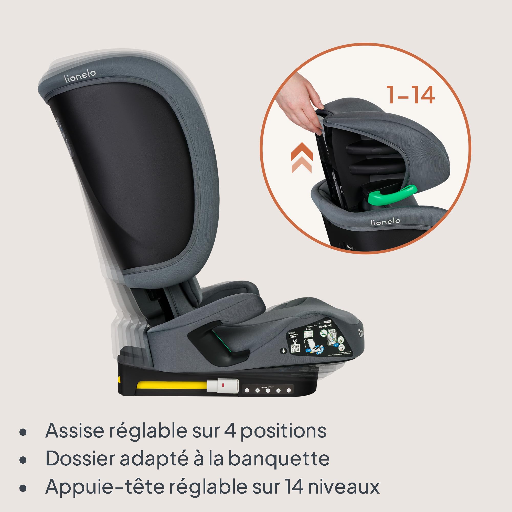lionelo-orin-i-size-si-ge-auto-gris-pliable-100-150-cm image 4