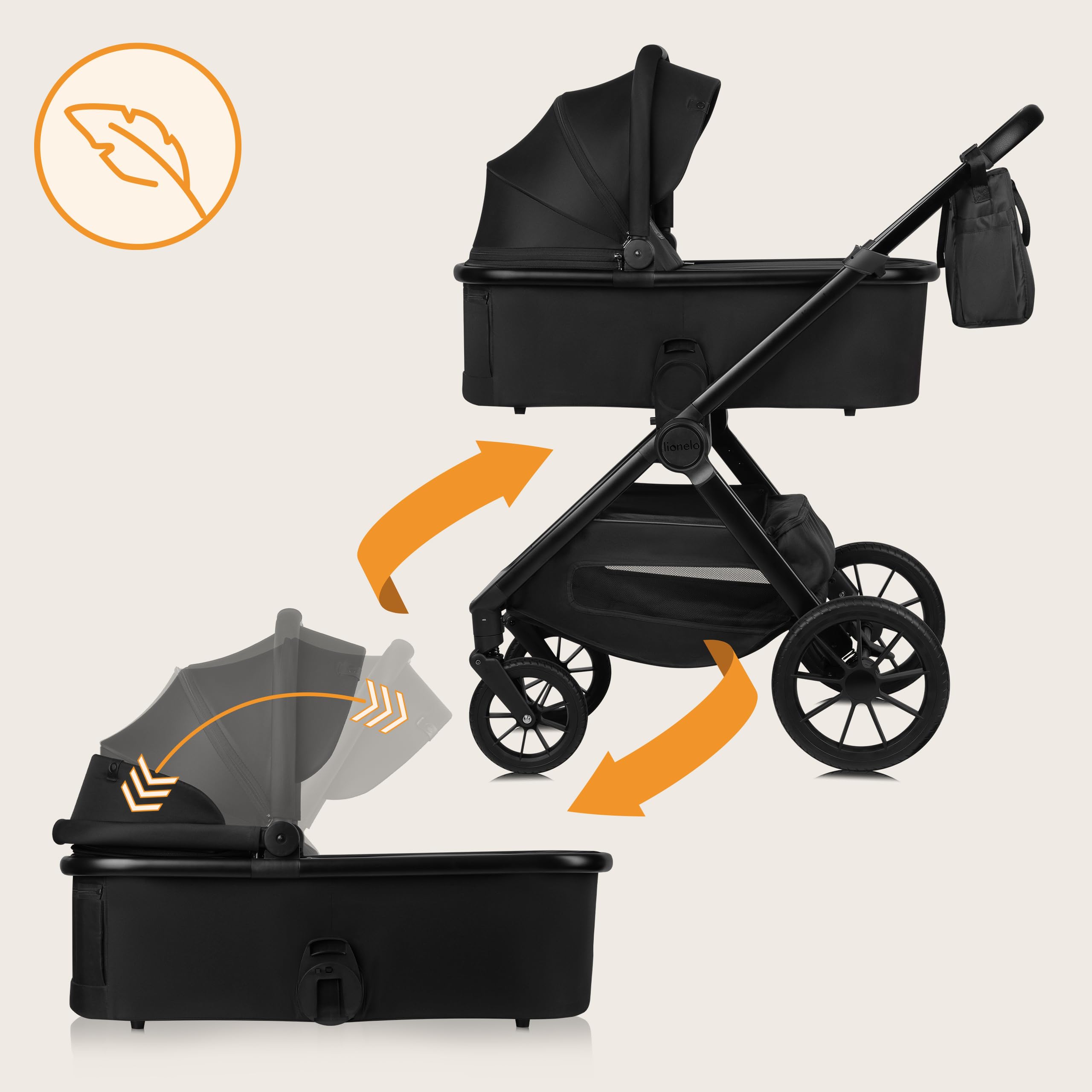 lionelo-layla-poussette-2-en-1-nacelle-noire-22-kg-upf50 image 4