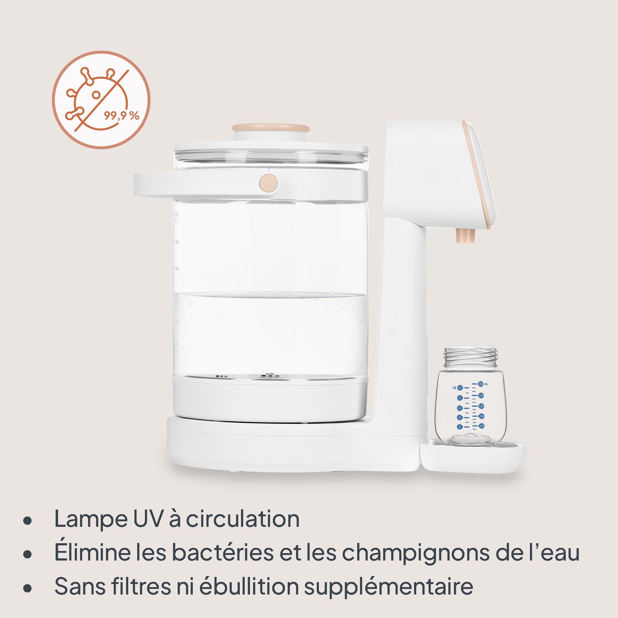 lionelo-babypresto-2-0-chauffe-biberon-distributeur-eau-3-l image 2