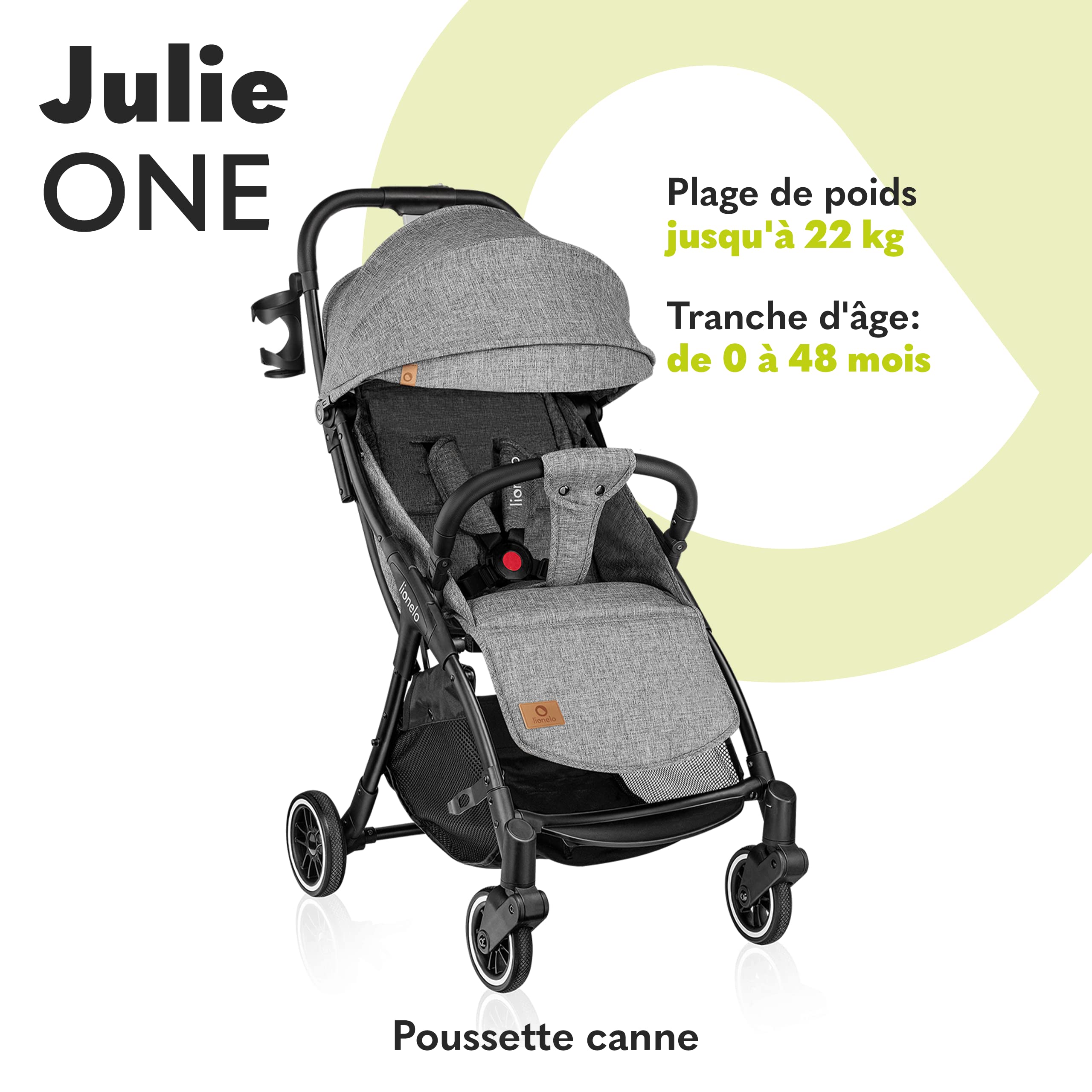 lionelo-julie-one-poussette-canne-grise-0-22-kg-compacte image 2
