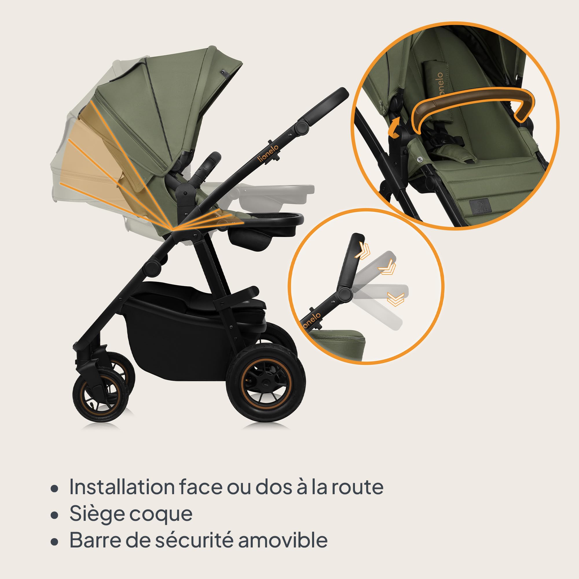 lionelo-amber-plus-poussette-3-en-1-nacelle-green image 5