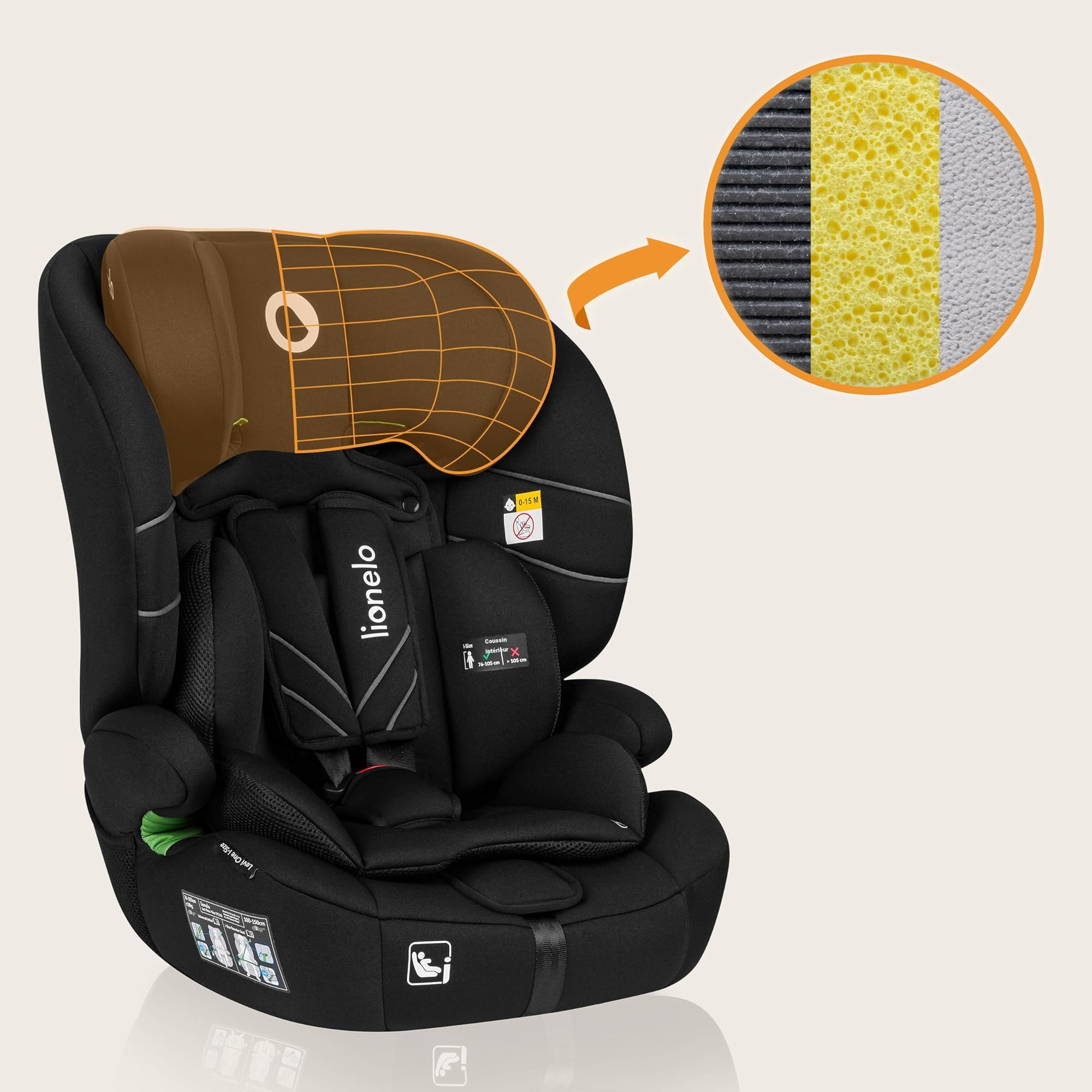 lionelo-levi-one-si-ge-auto-i-size-black-carbon-76-150-cm image 4