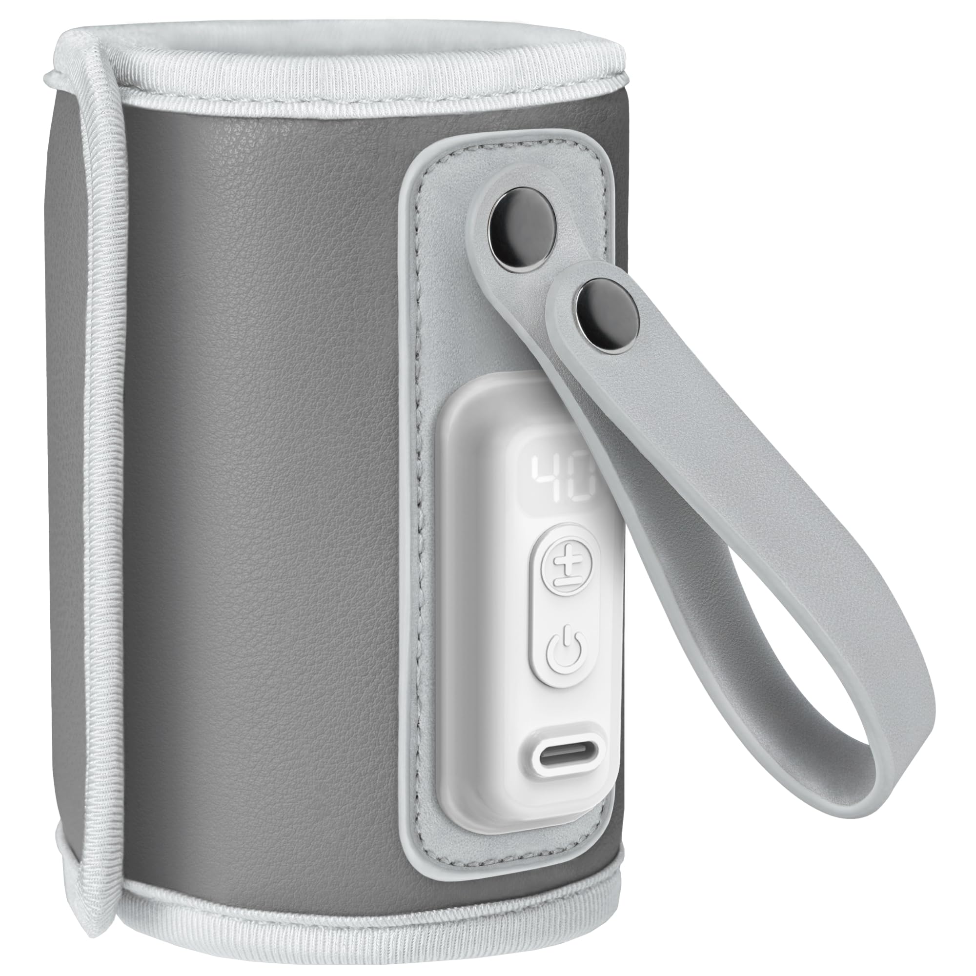 lionelo-thermup-go-chauffe-biberon-portable-usb-c-gris-silver-5-modes image 1