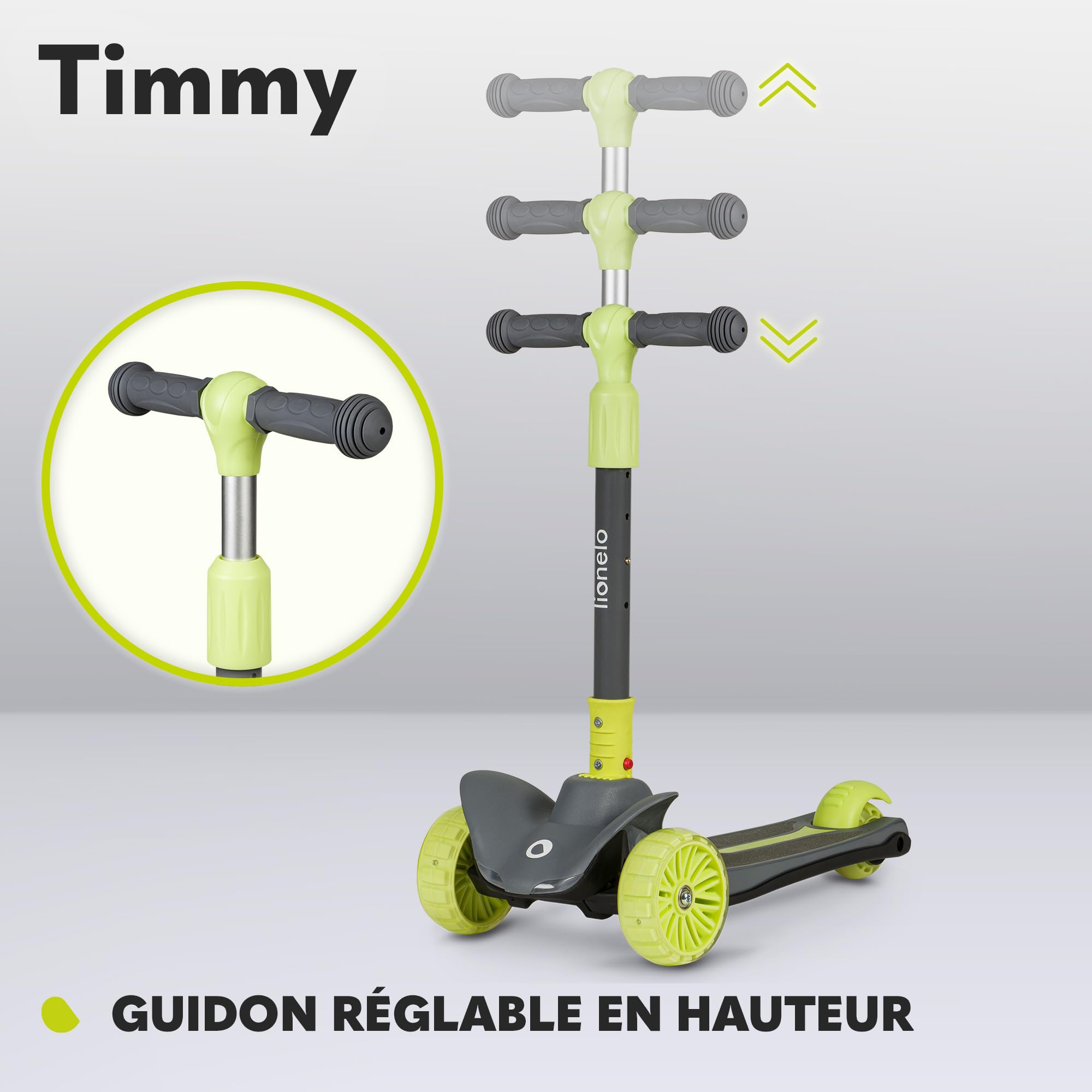 lionelo-timmy-trottinette-3-roues-lime-led-50-kg image 5