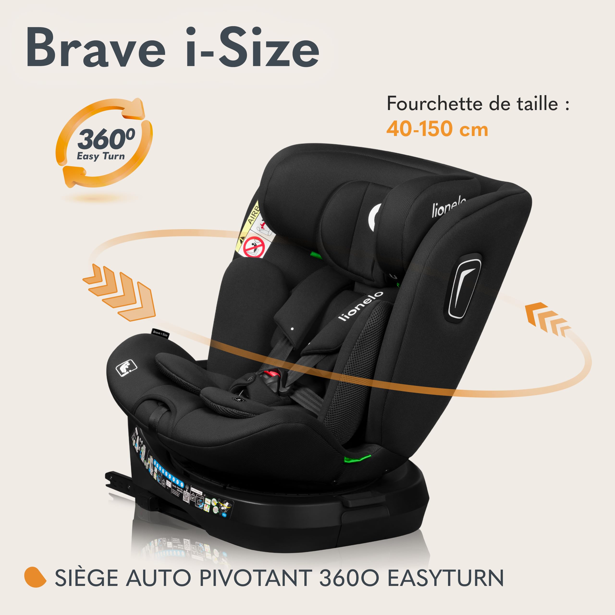 lionelo-brave-i-size-si-ge-auto-pivotant-360-noir image 2