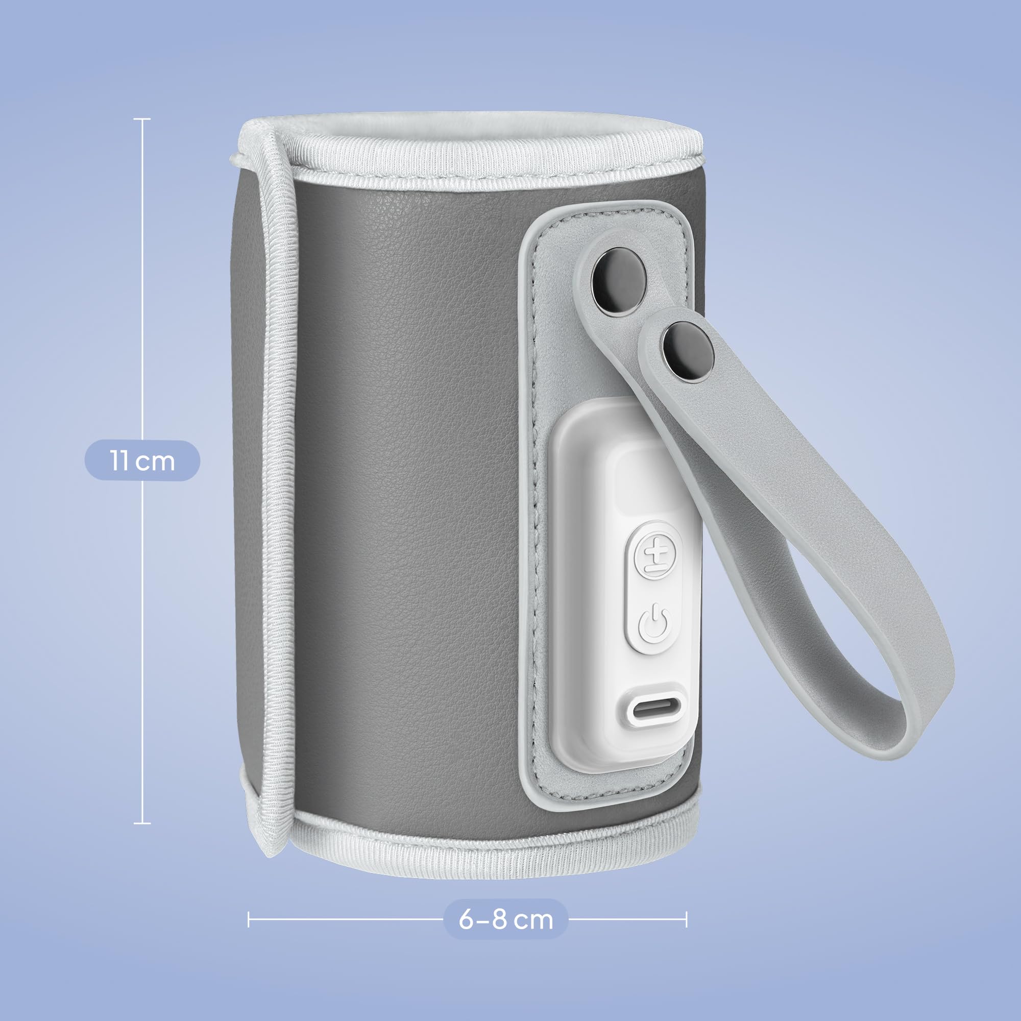 lionelo-thermup-go-chauffe-biberon-portable-usb-c-gris-silver-5-modes image 8