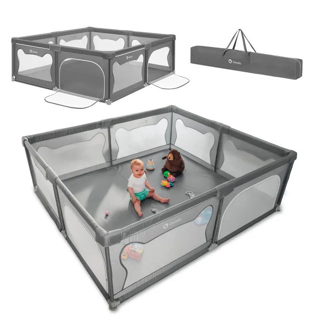 lionelo-willow-xl-parc-b-b-187x207-cm-gris-maille image 1