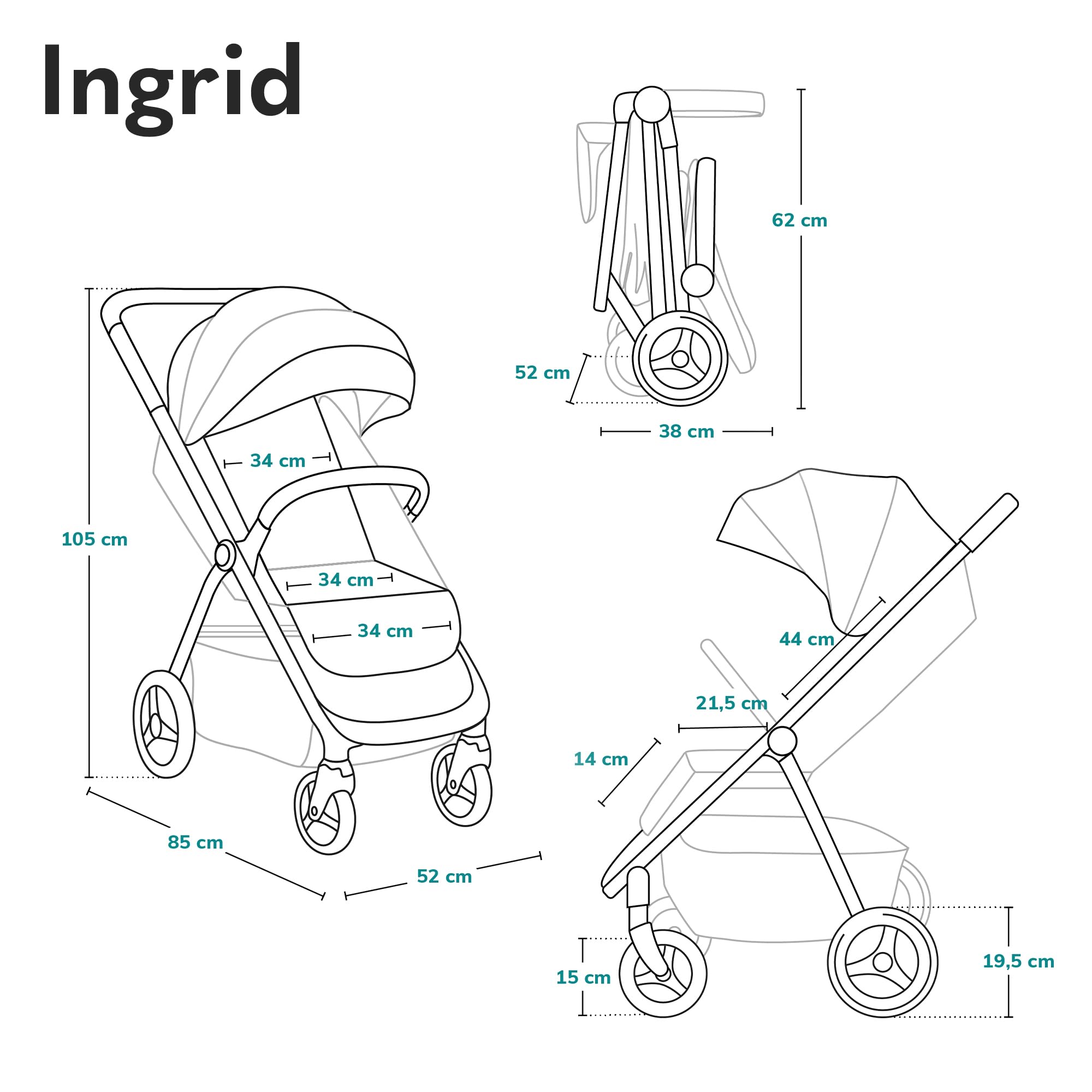 lionelo-ingrid-poussette-canne-noir-22-kg-pliable image 8
