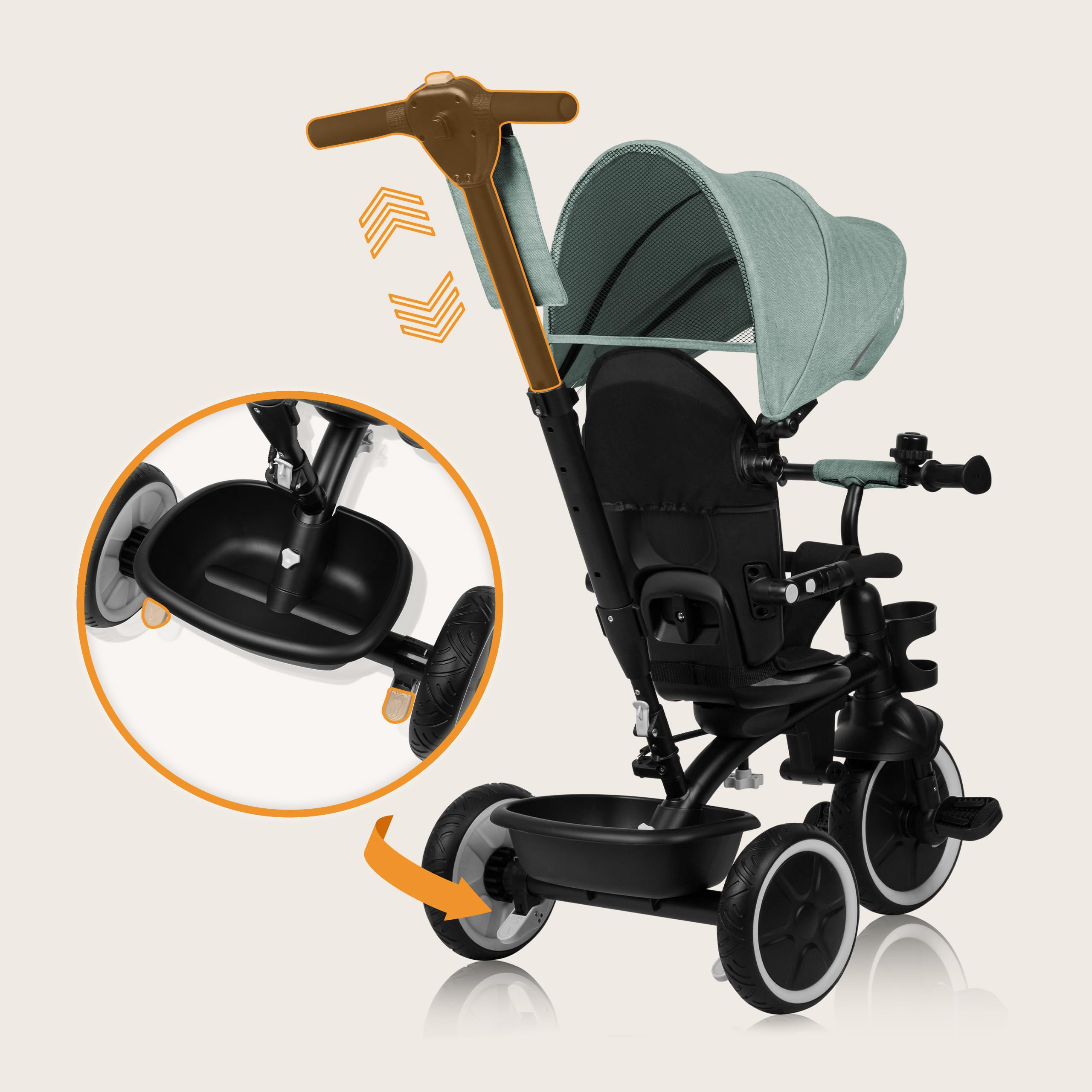 lionelo-berry-tricycle-volutif-vert-poussette-9-mois image 8