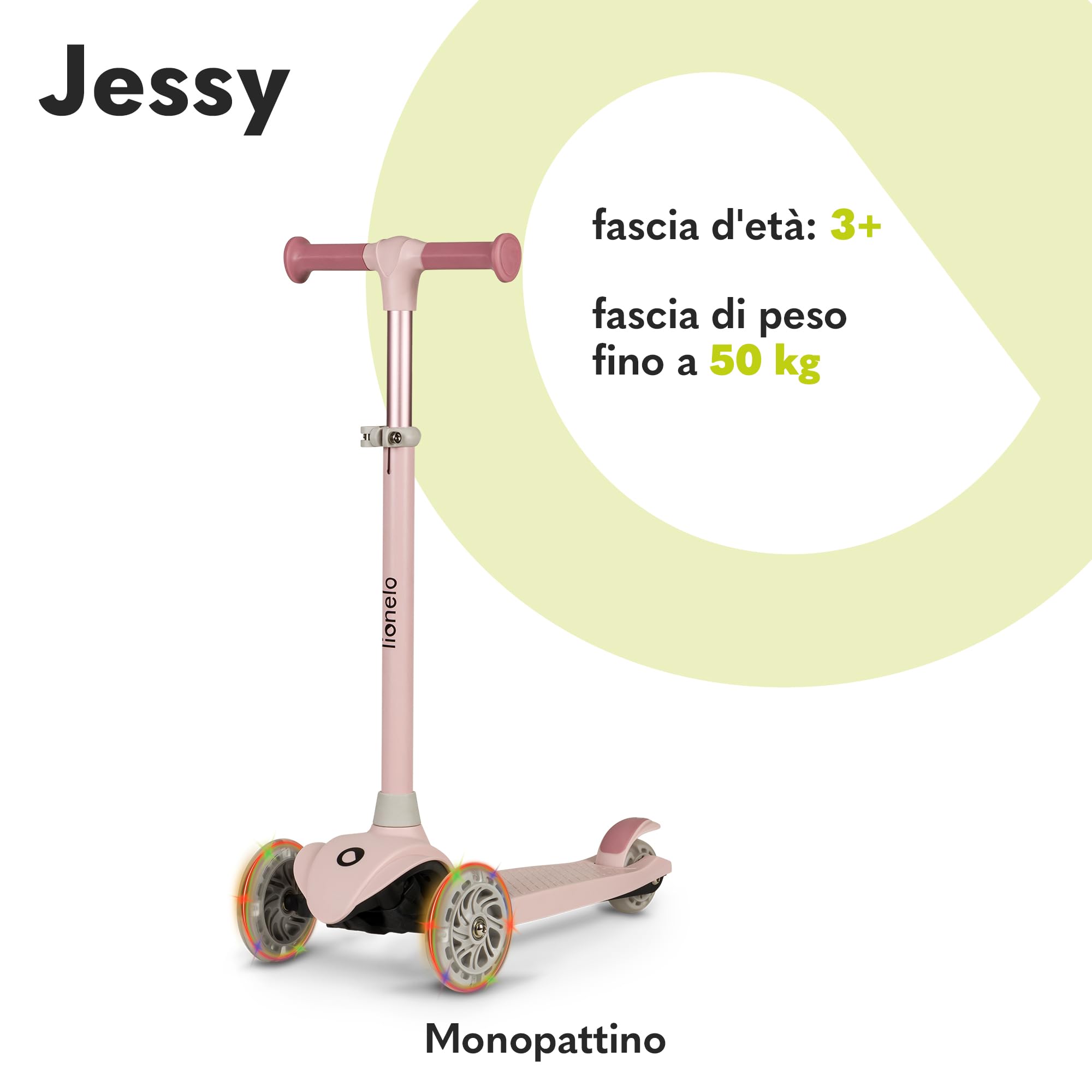 lionelo-jessy-trottinette-3-roues-enfant-pink-led-50-kg image 2