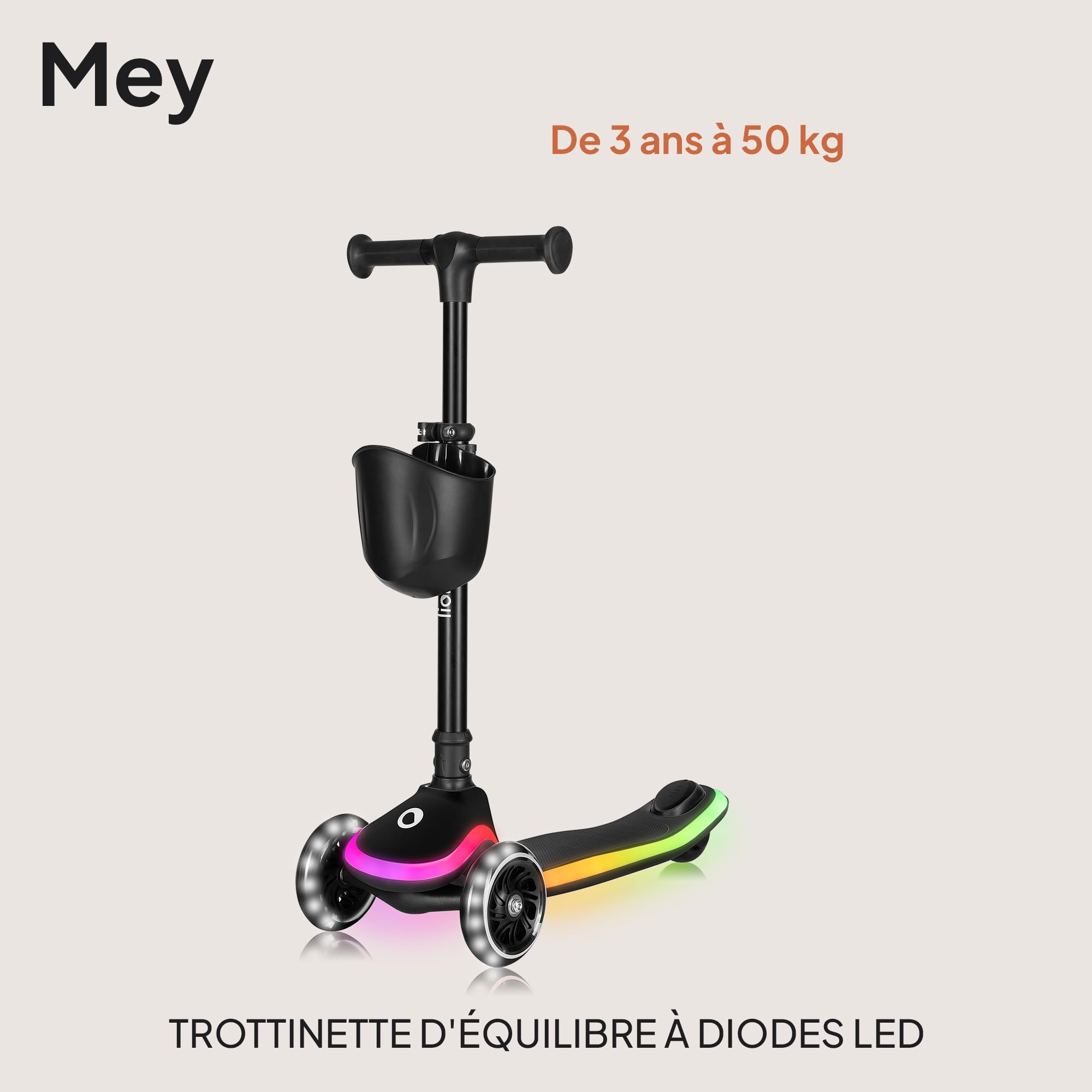 lionelo-mey-trottinette-3-roues-noir-led-50-kg-panier image 2