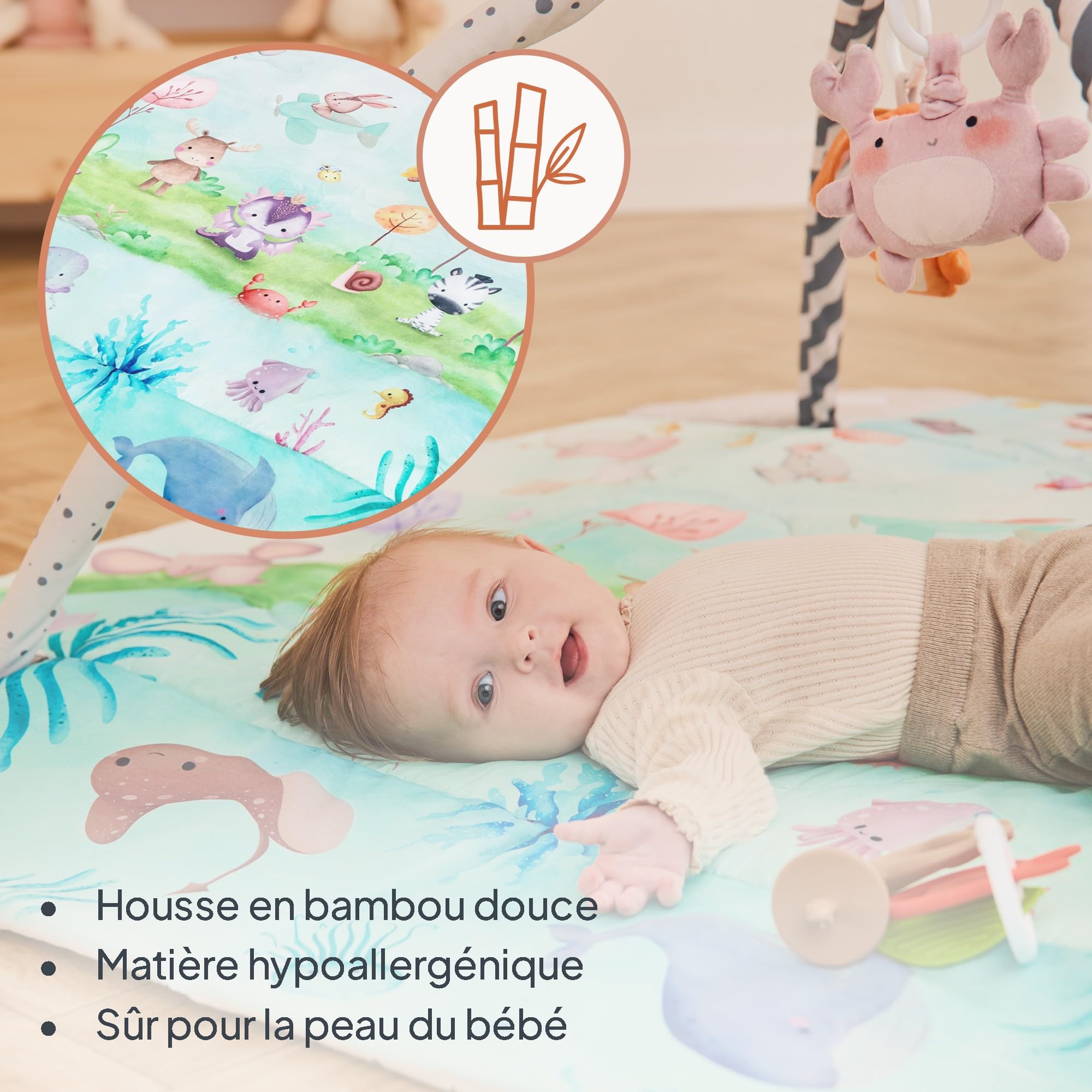 lionelo-anika-natural-tapis-d-veil-bambou-8-jouets image 2