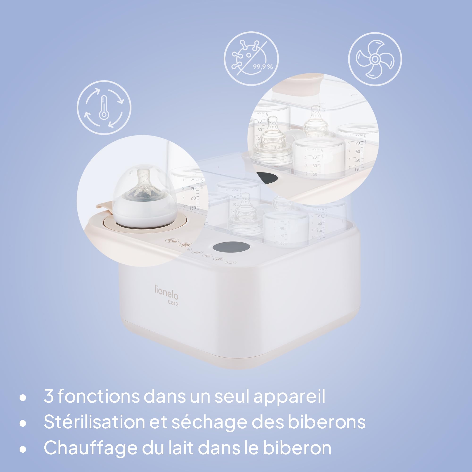 lionelo-steamup-st-rilisateur-biberon-3-en-1-4-biberons image 2