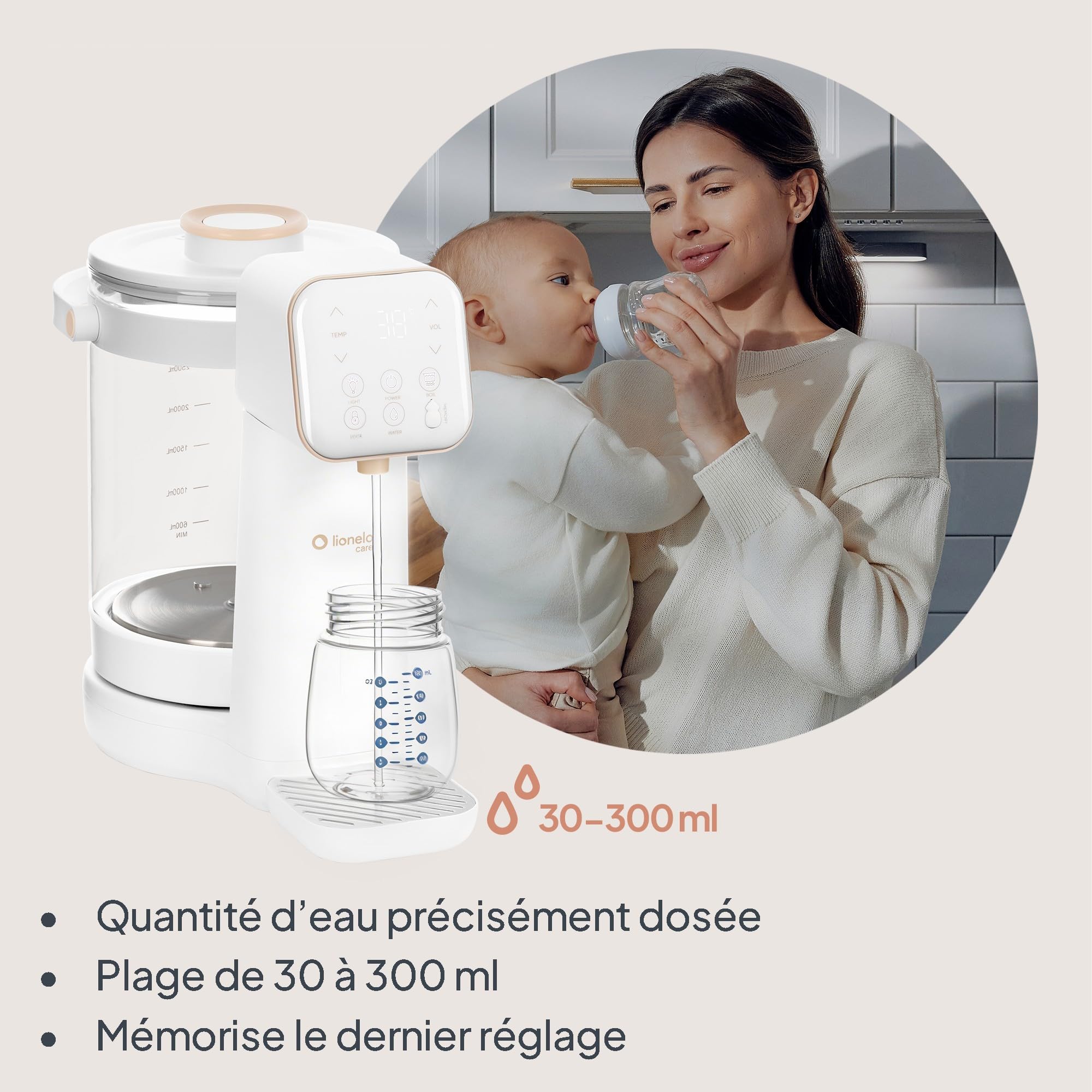lionelo-babypresto-2-0-chauffe-biberon-distributeur-eau-3-l image 5