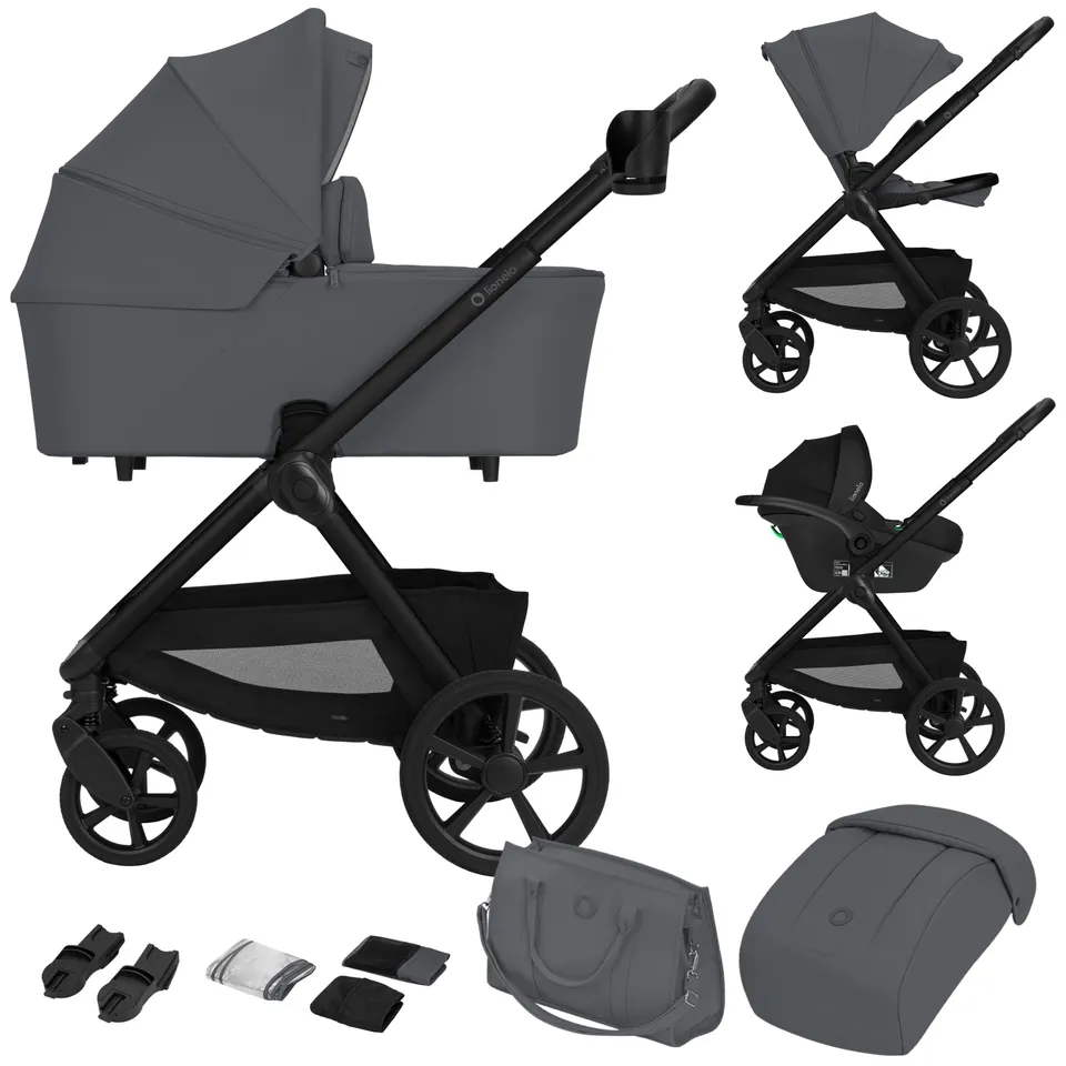 lionelo-carmine-poussette-3-en-1-gris-avec-si-ge-auto image 1