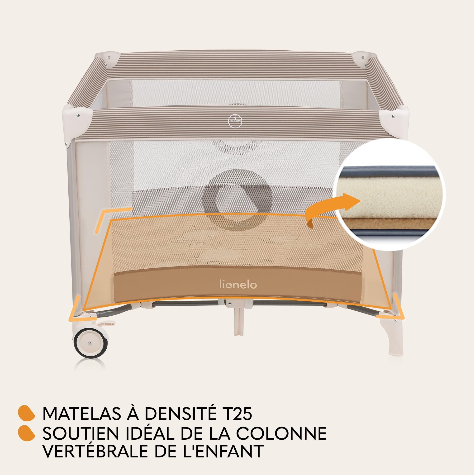 lionelo-bonnie-parc-b-b-100x100-beige-sand-avec-matelas image 4