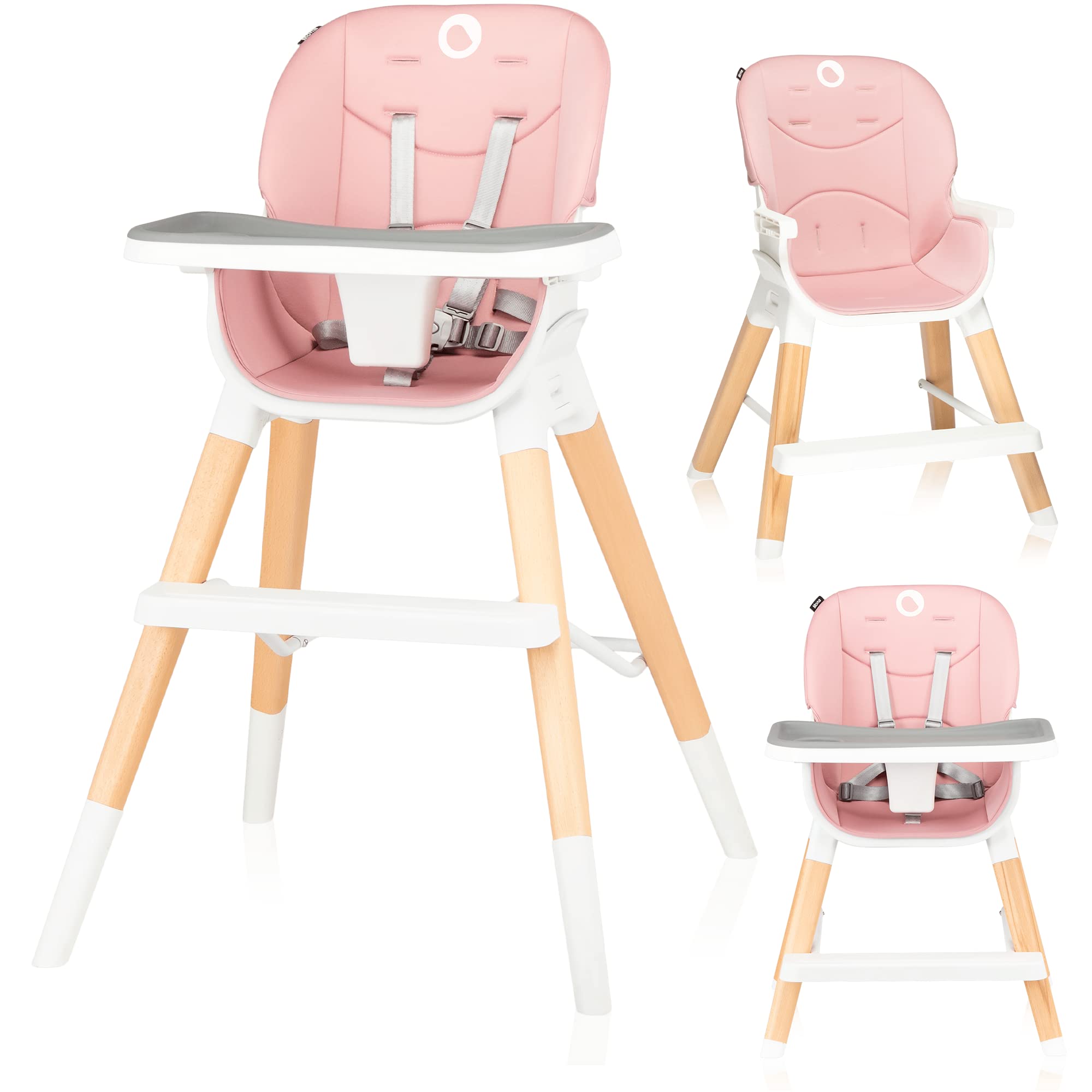 lionelo-mona-chaise-haute-b-b-4-en-1-pink-6-36-mois image 1
