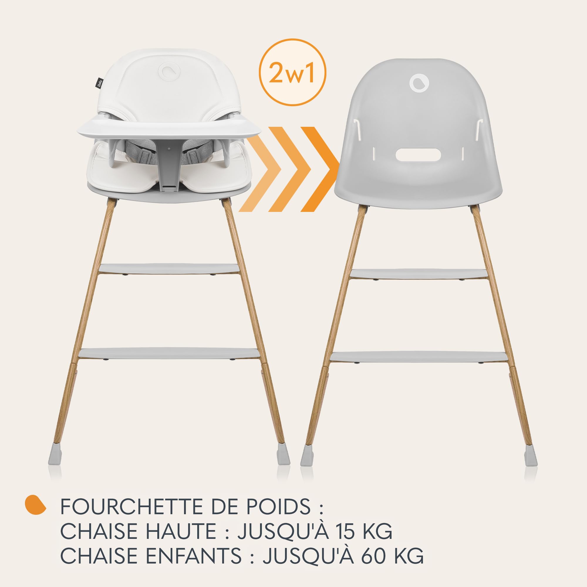 lionelo-dalia-chaise-haute-b-b-volutive-natural-2-en-1 image 3