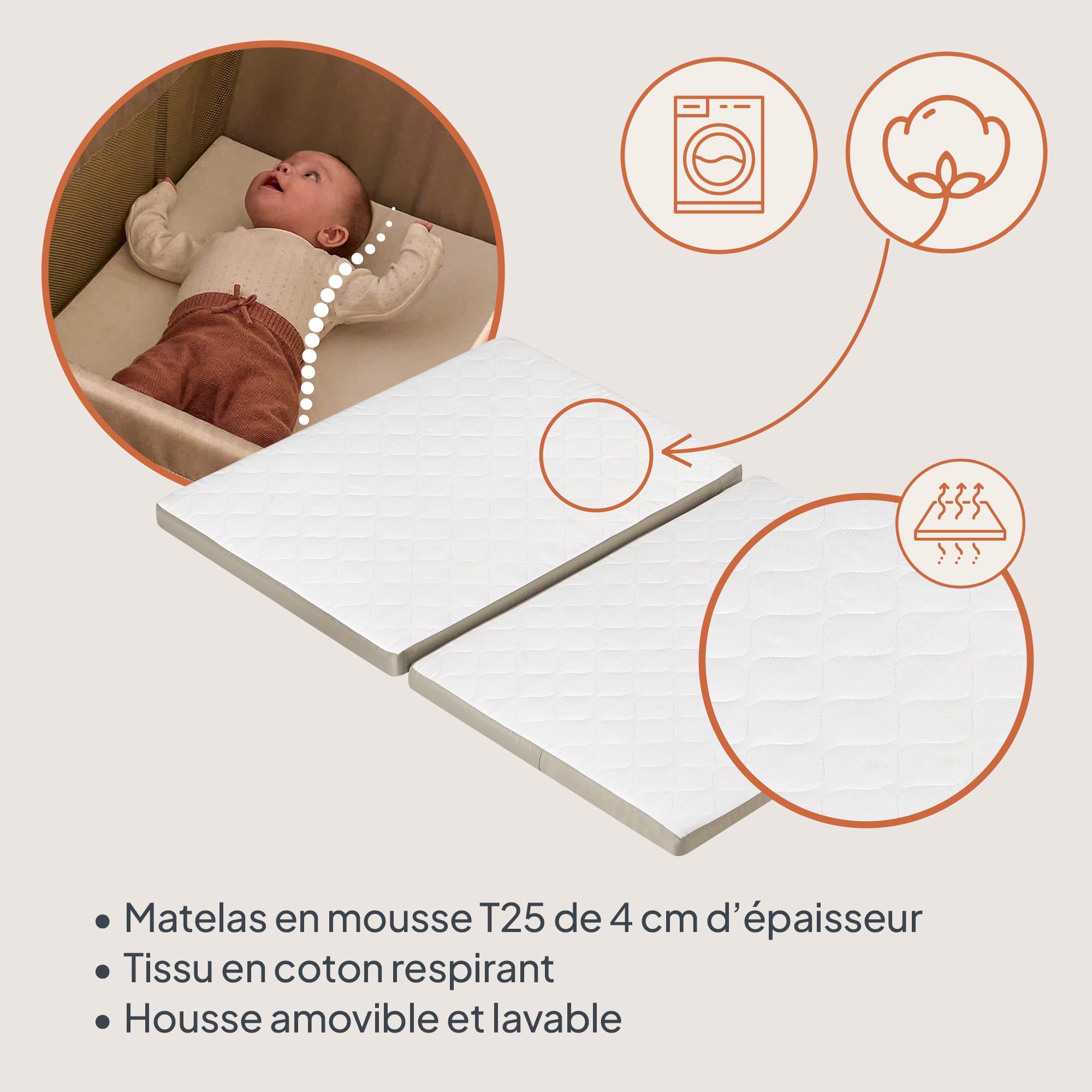 lionelo-alice-lit-voyage-pliable-beige-3en1-matelas-inclus image 3