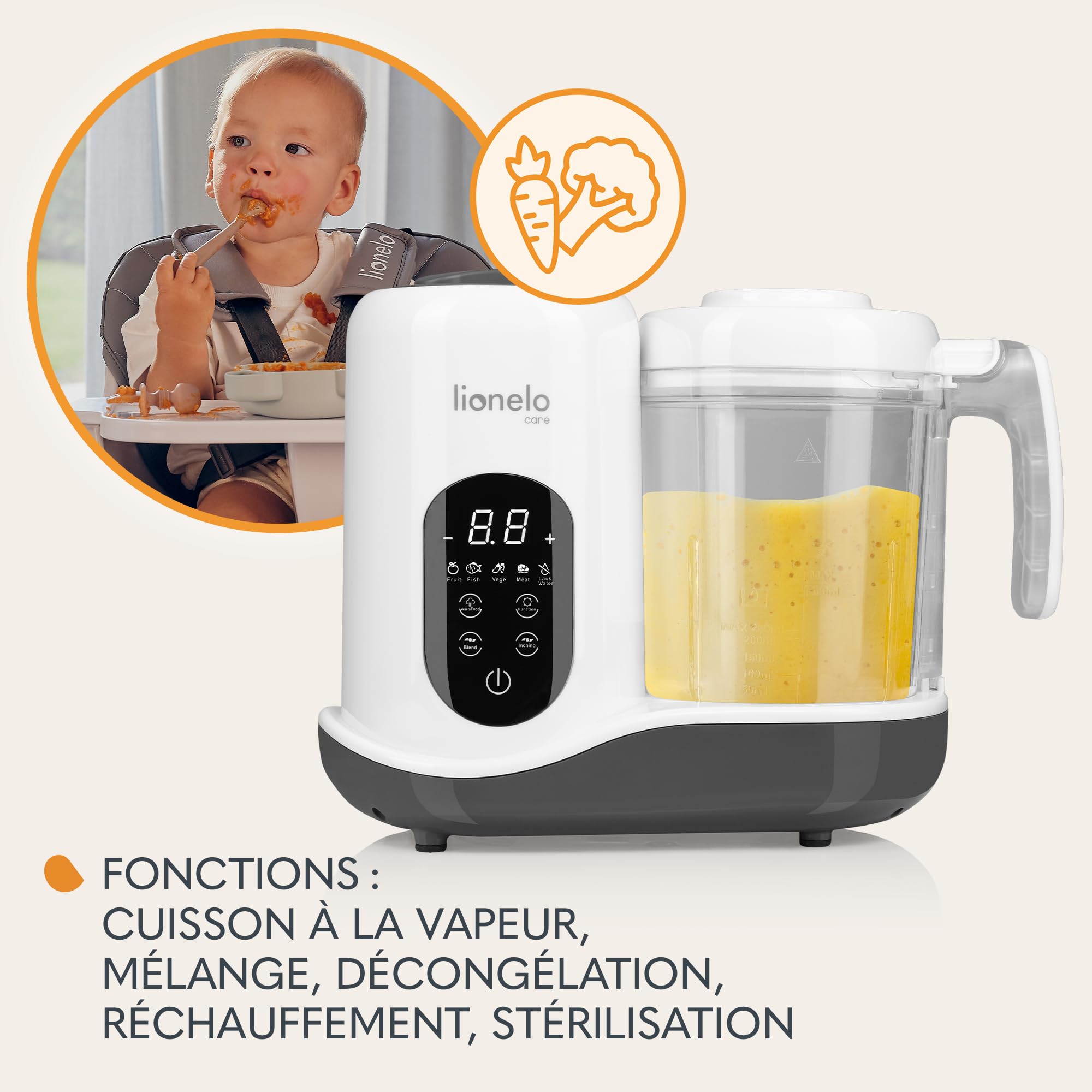 lionelo-babymenu-robot-cuiseur-mixeur-b-b-8-en-1 image 3