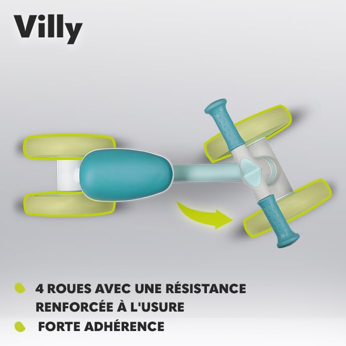 lionelo-villy-draisienne-4-roues-turquoise-1-3-ans-30-kg image 7