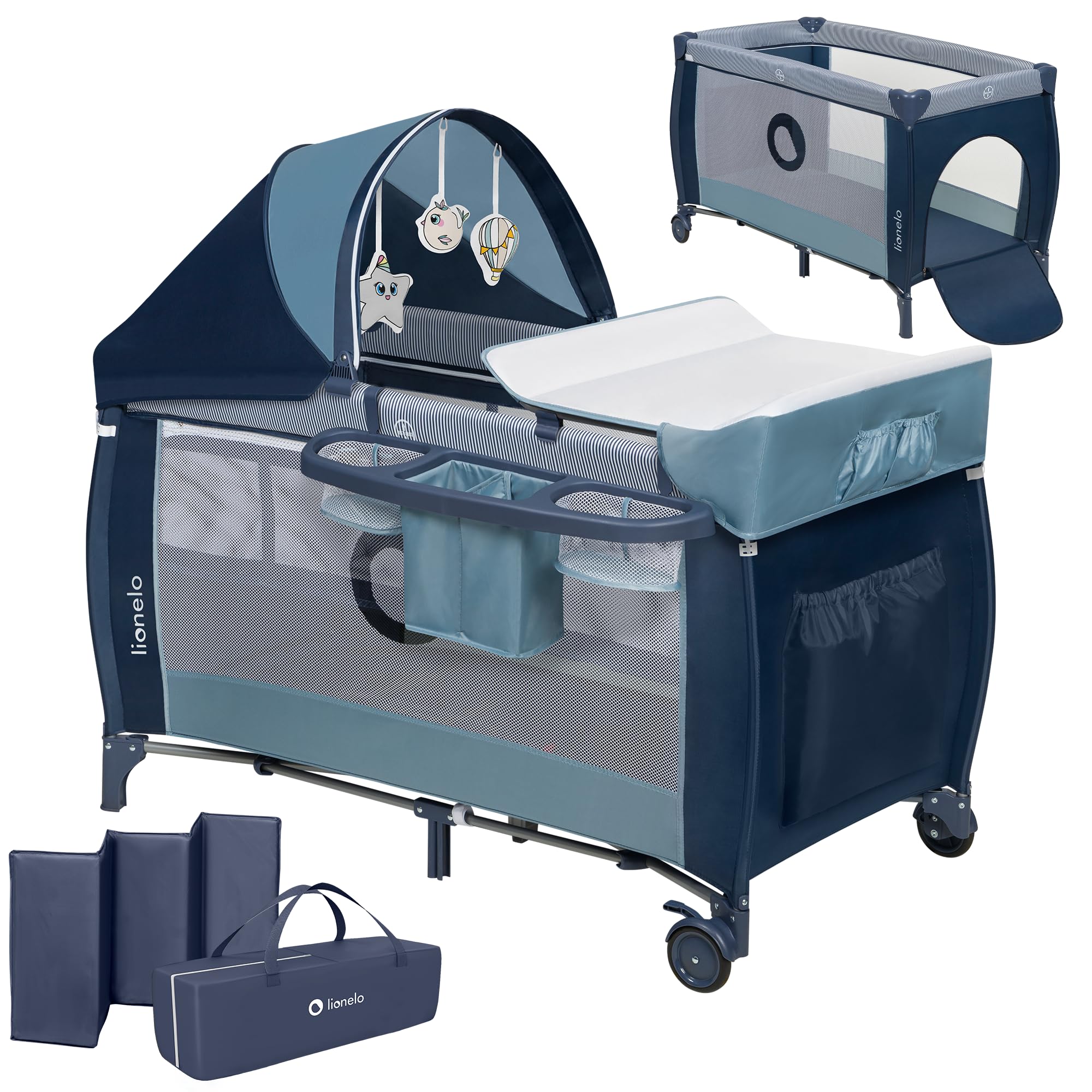 lionelo-sven-plus-lit-b-b-2-en-1-bleu-marine-0-3-ans image 1