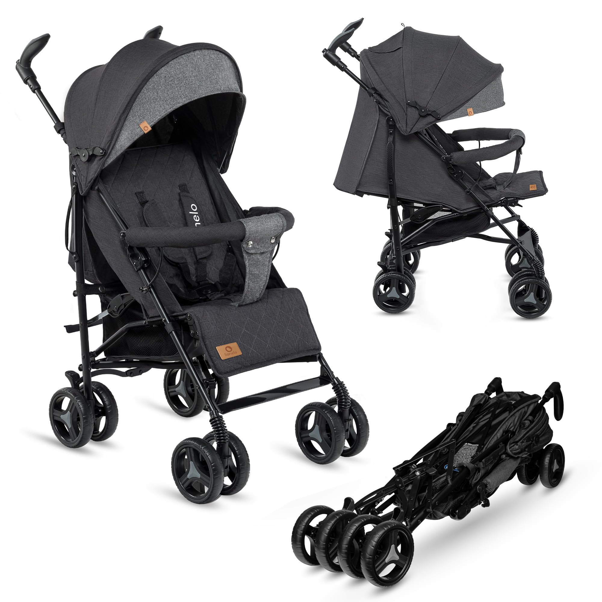 lionelo-irma-poussette-canne-noire-l-g-re-7-kg-jusqu-15-kg image 1