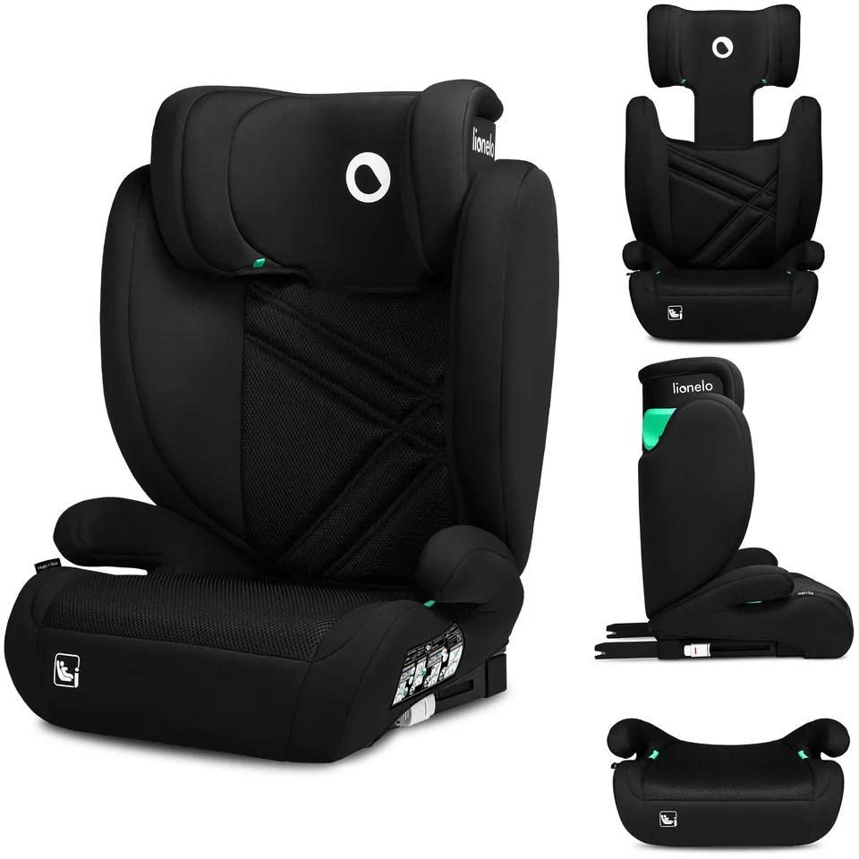 lionelo-hugo-i-size-si-ge-auto-isofix-carbone-noir-r129 image 1